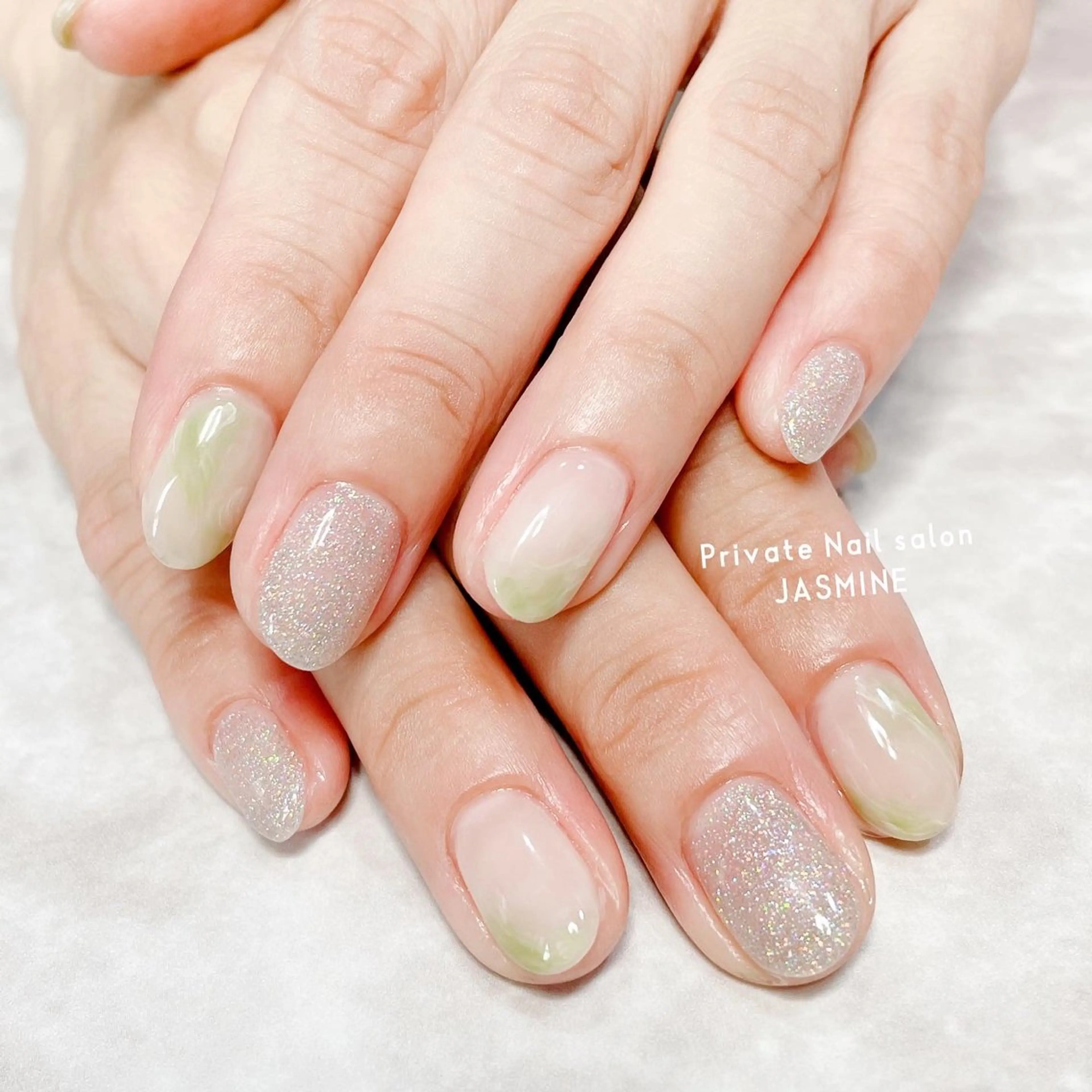 ネイル ラメ(グリッター) ニュアンスネイル シンプルネイル Nail salon JASMINEのネイルデザイン