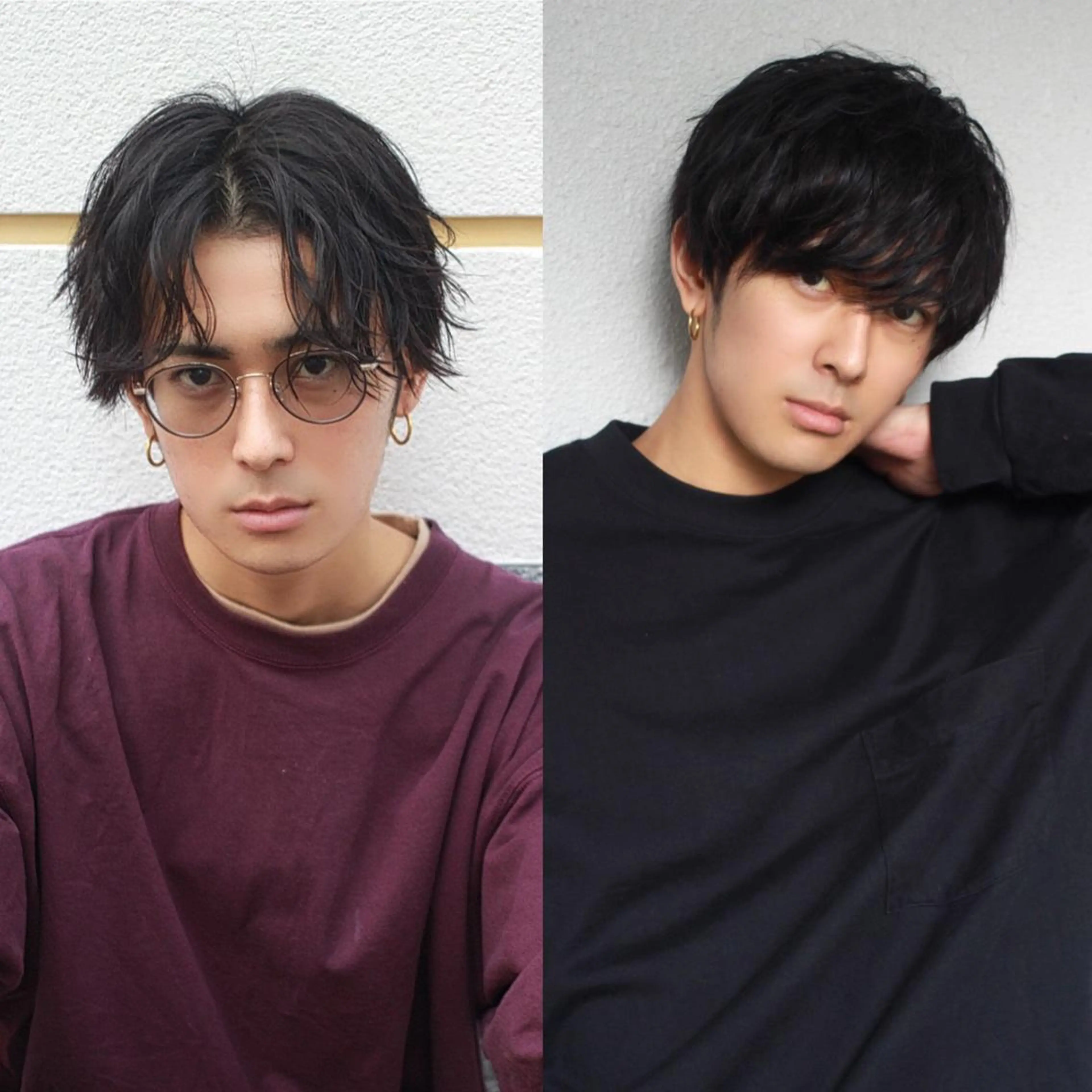 ショート カラー メンズ センターパート マッシュ 黒髪 レイヤーカット 艶髪/西尾 幸樹のヘアスタイル