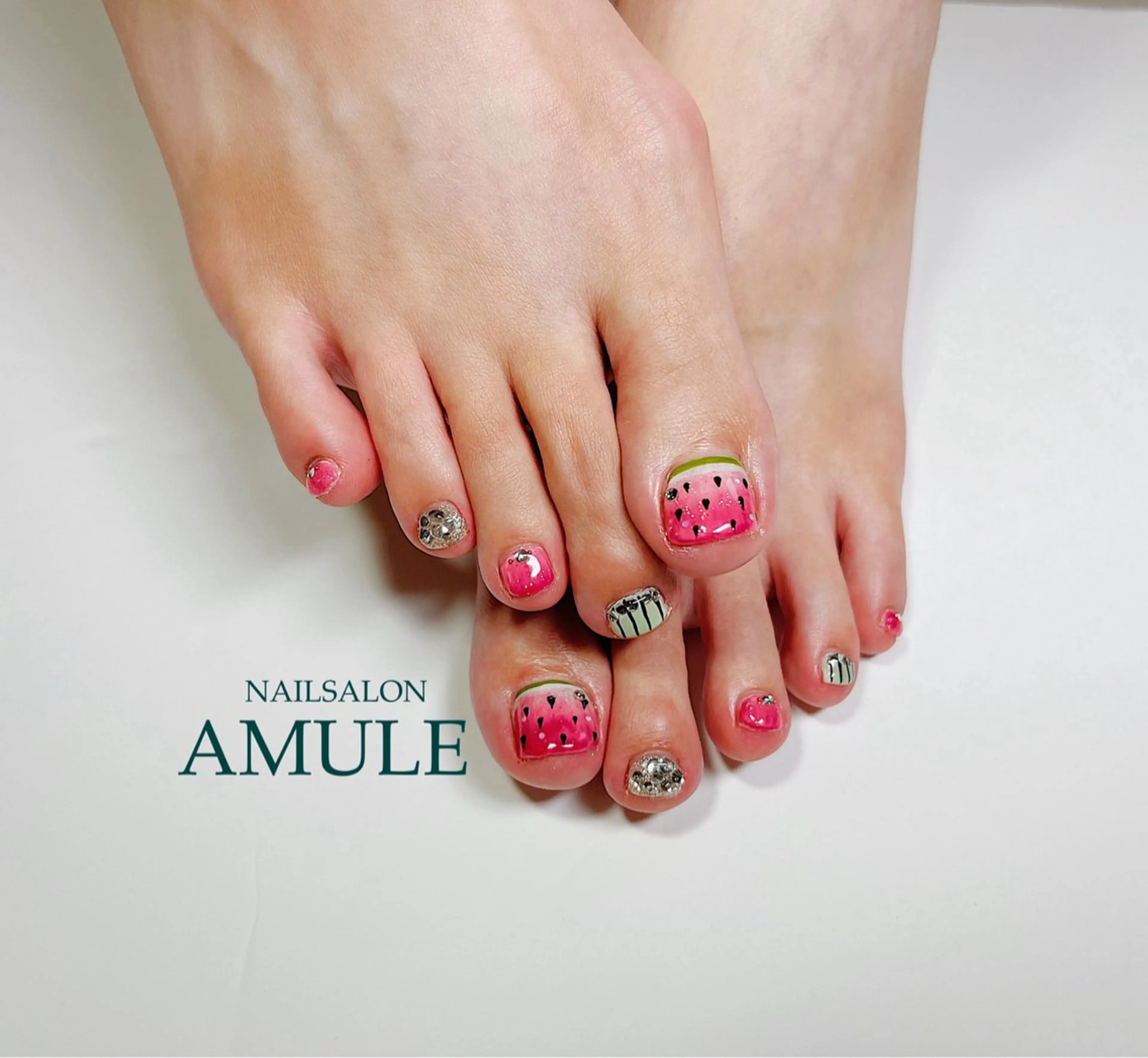ネイル アートネイル フットネイル ジェルネイル フットネイル NAILSALON AMULEのネイルデザイン