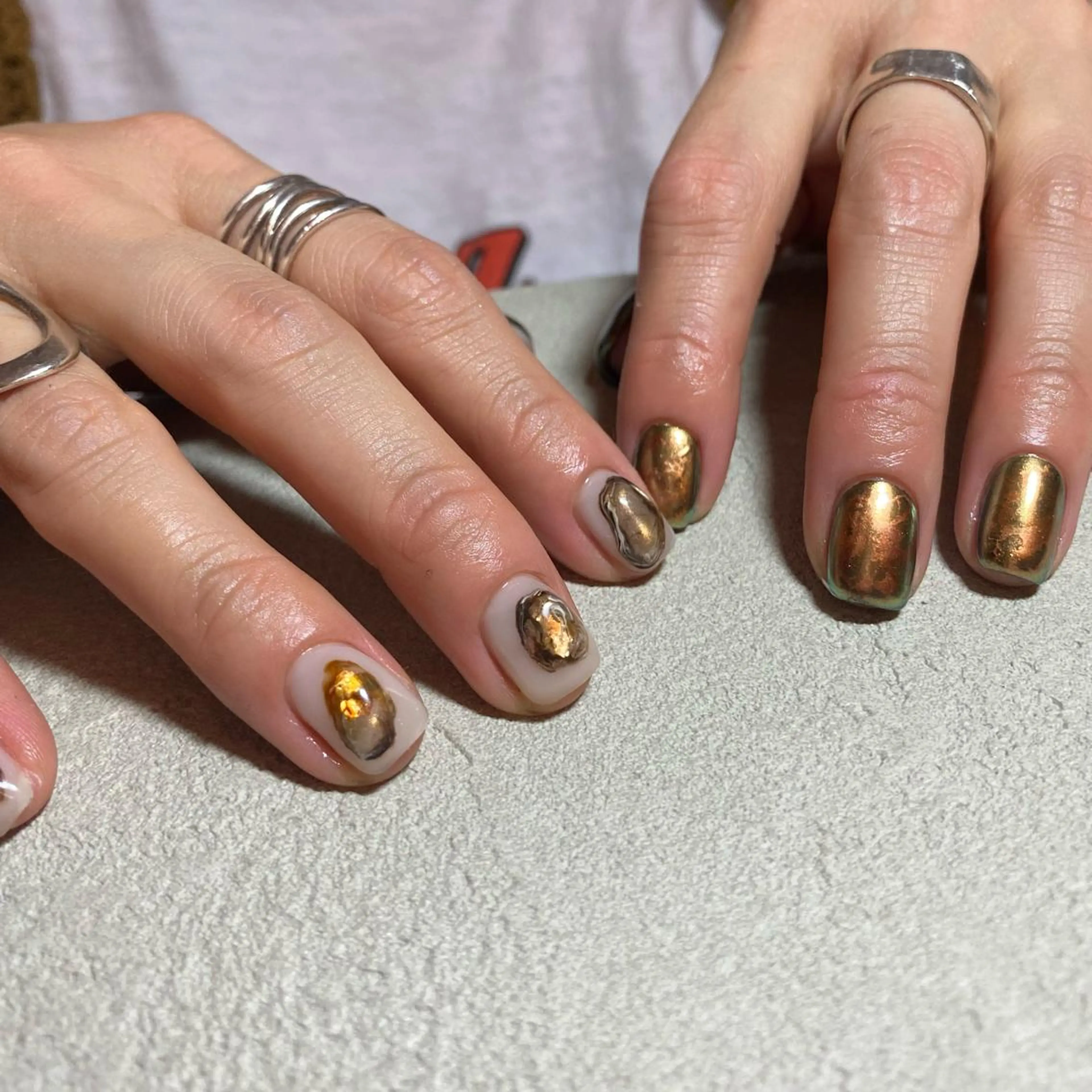 ネイル アートネイル ニュアンスネイル 冬ネイル ハンドネイル 山田 貴子のネイルデザイン