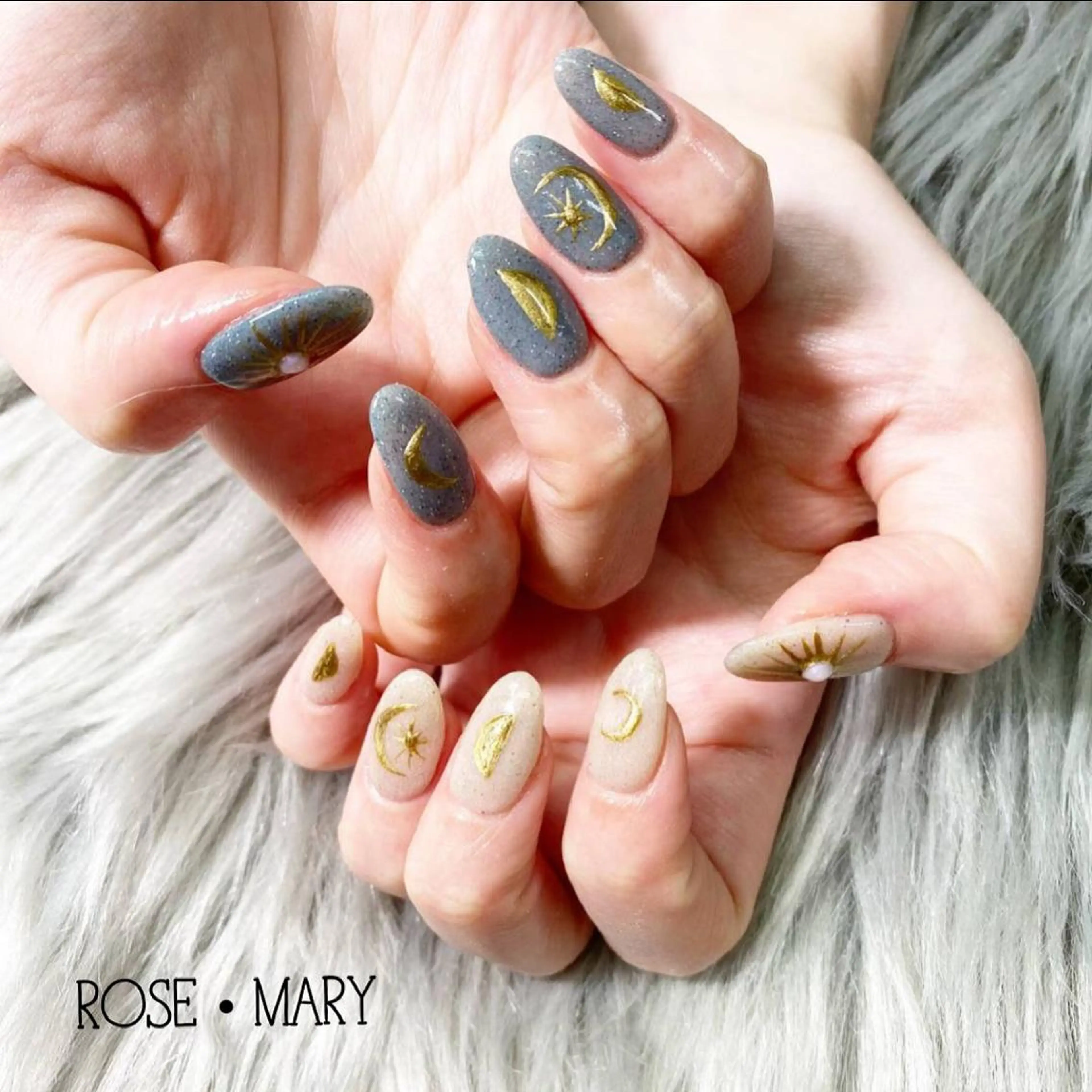 ロング ネイル ハンドネイル ROSE・ MARY 鈴木のネイルデザイン