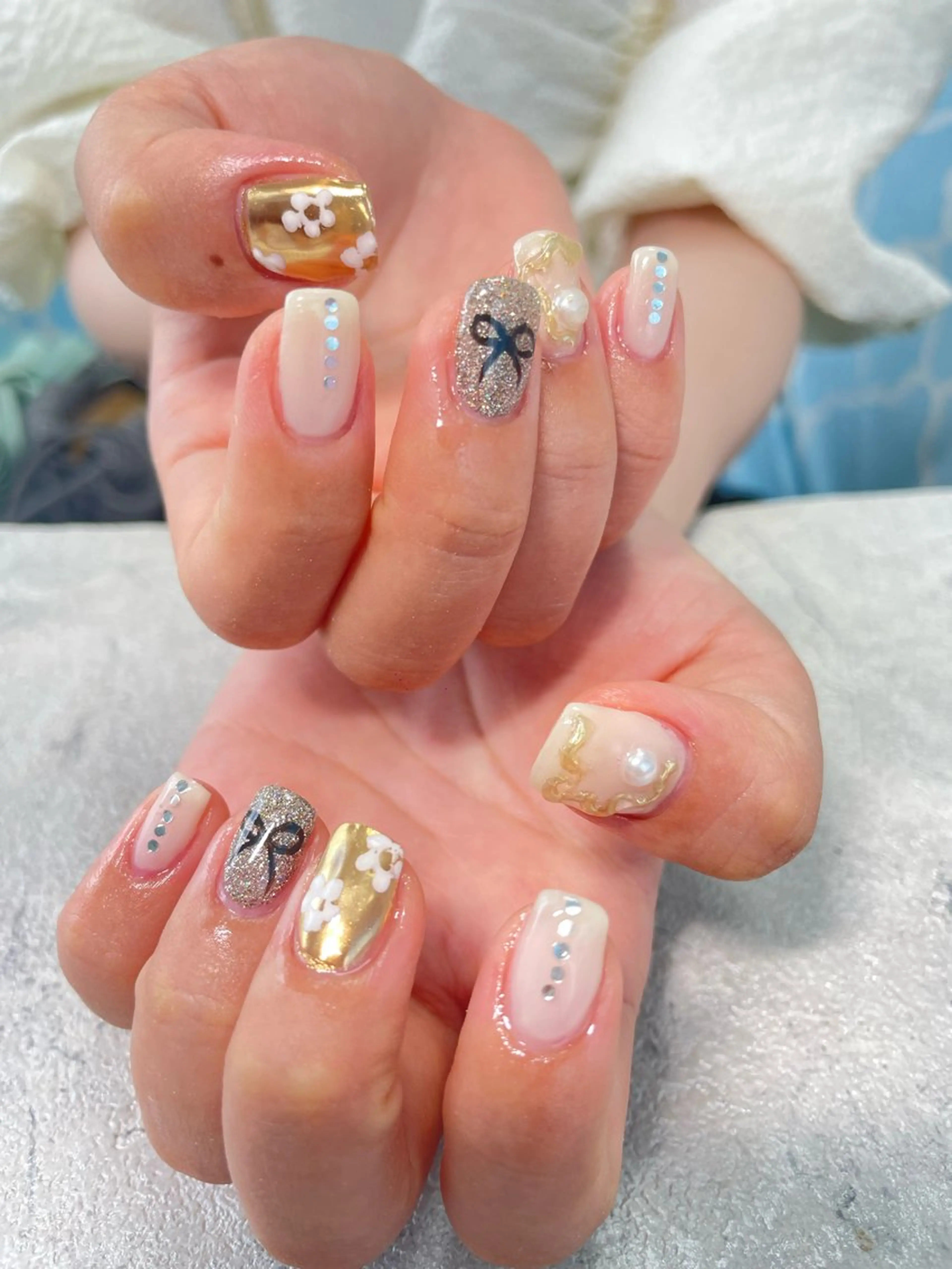 ネイル リボン はるひな ねいるのネイルデザイン