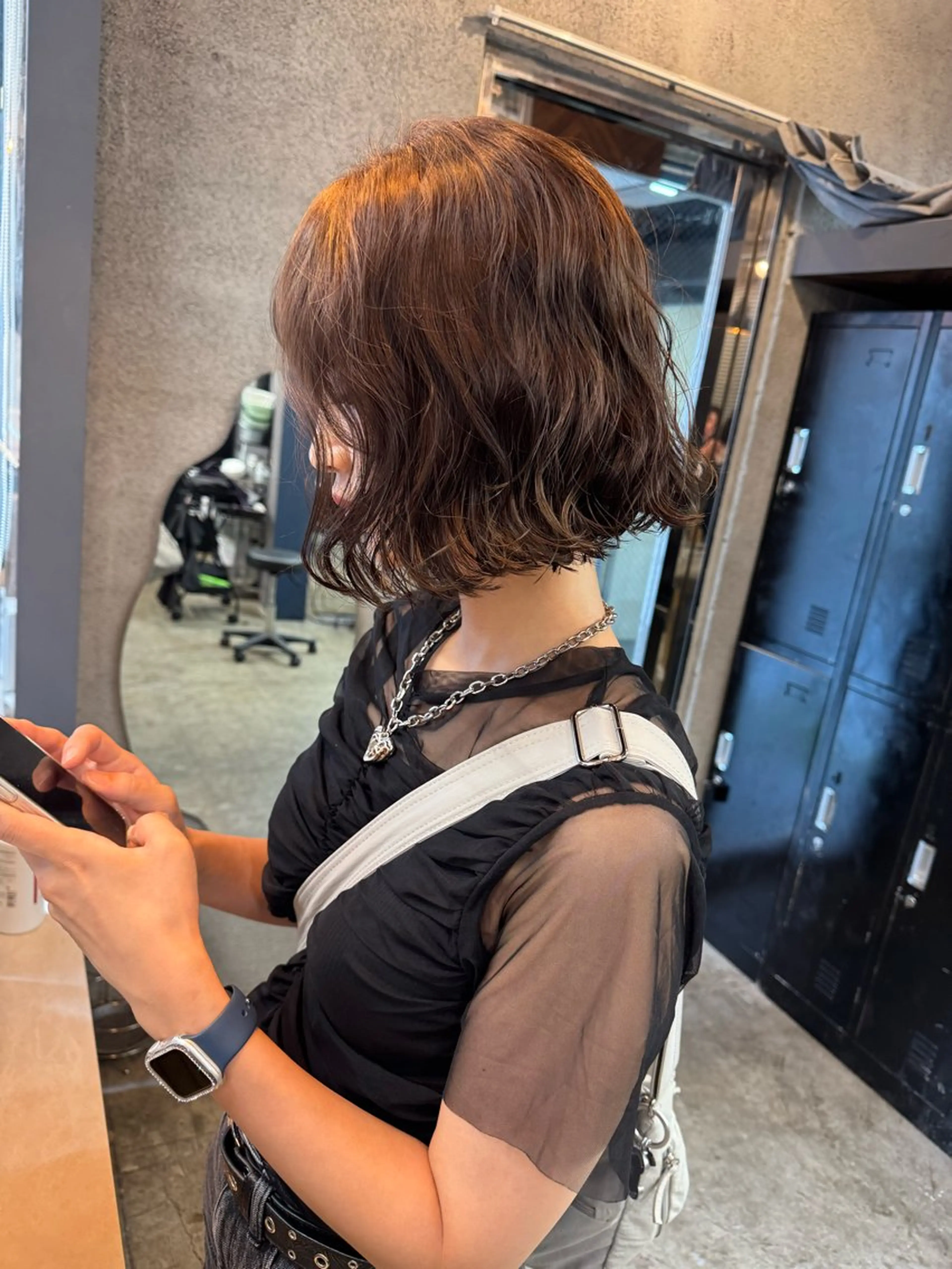 ショート カラー パーマ ベージュカラー 透明感カラー カット ヘアカラー パーマ 早瀬裕之 パーマのヘアスタイル