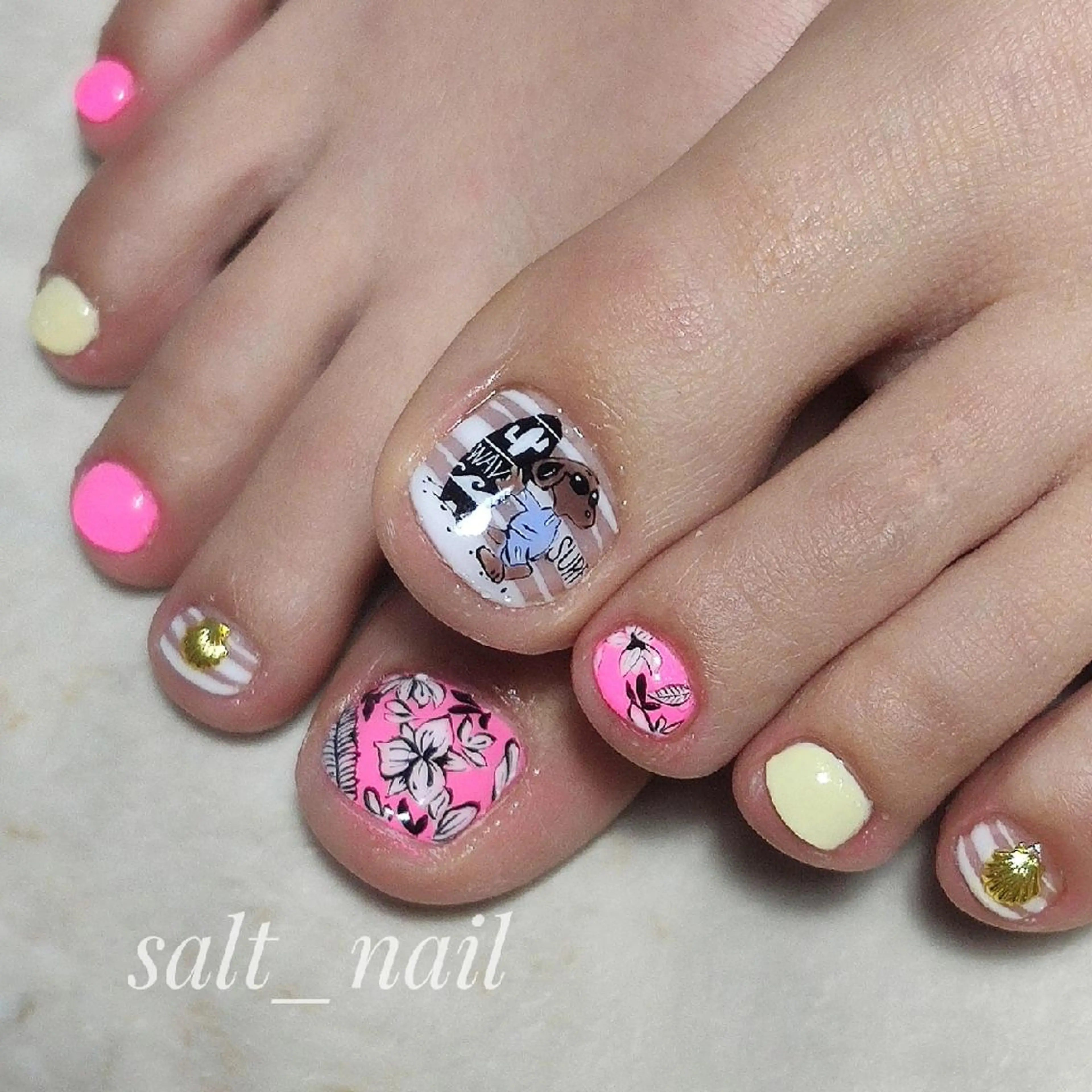 ネイル アートネイル フラワーネイル 個人サロン saltnailのネイルデザイン