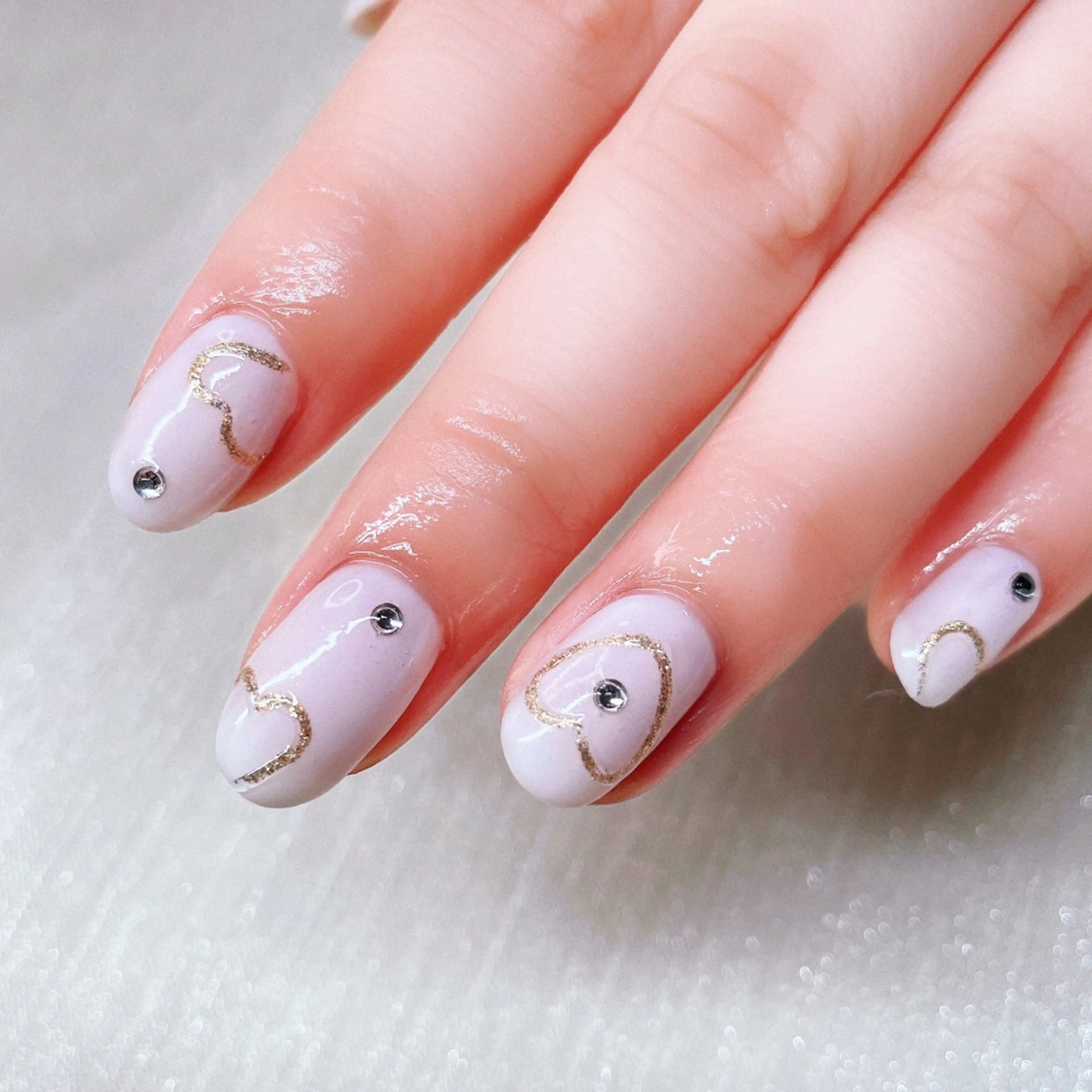 ネイル 長さ出し ストーンネイル ハンドネイル Nailist suzuのネイルデザイン