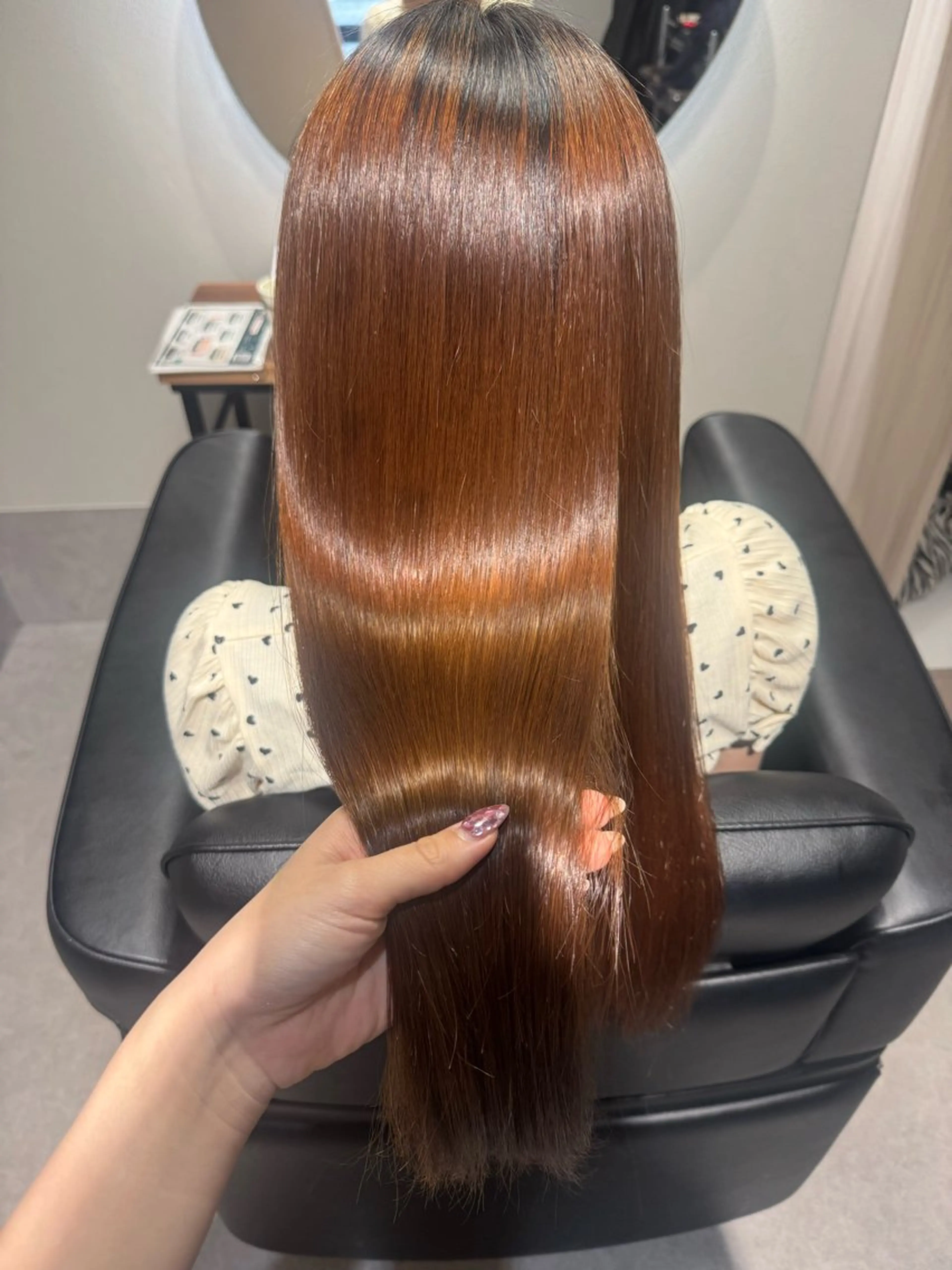 ロング カット 縮毛矯正 トリートメント NAVY 橋本心 縮毛矯正のヘアスタイル