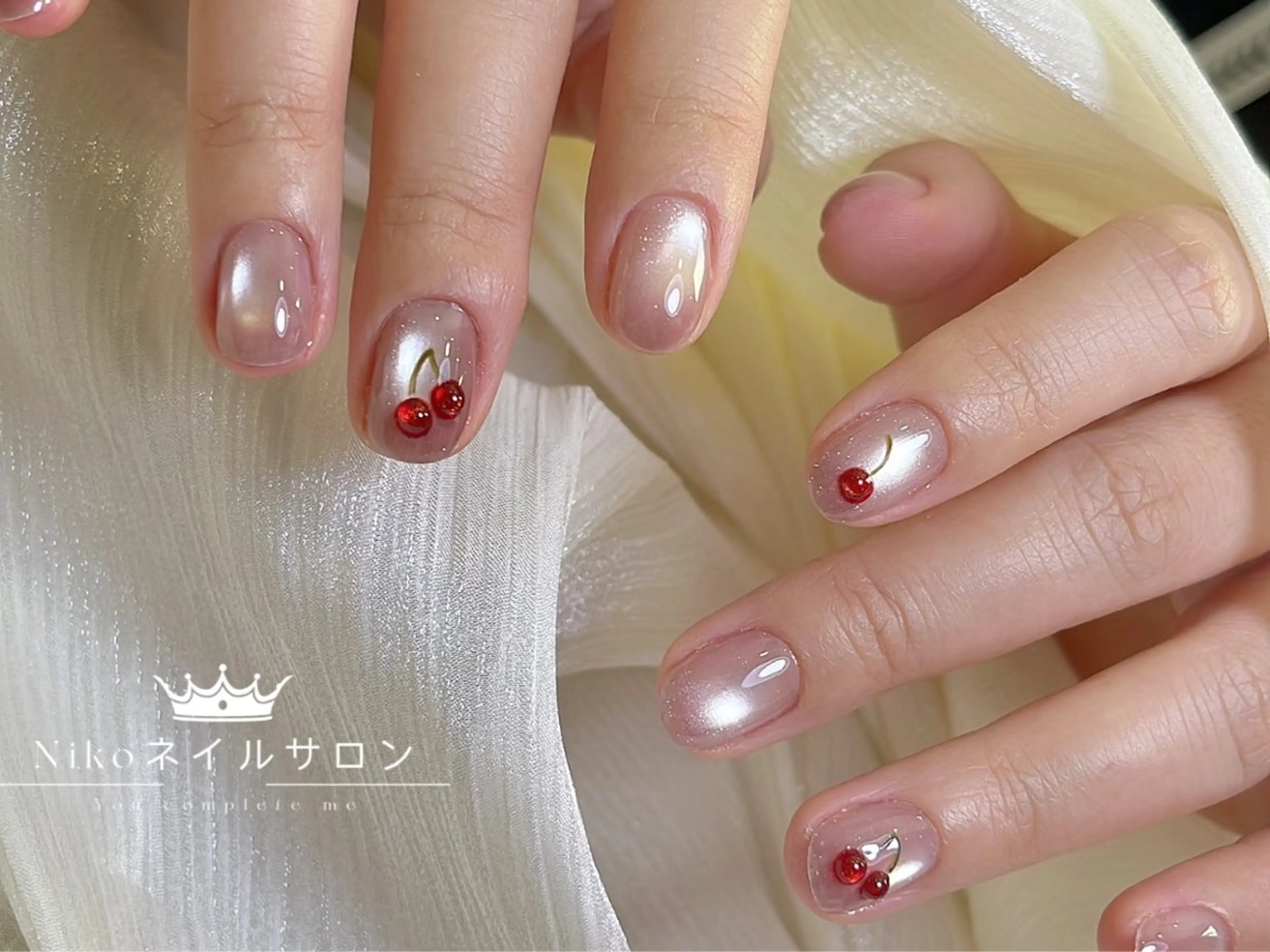 ネイル チークネイル フットネイル フレンチネイル ジェルネイル ガラスフレンチ Nikosalon rikoのネイルデザイン