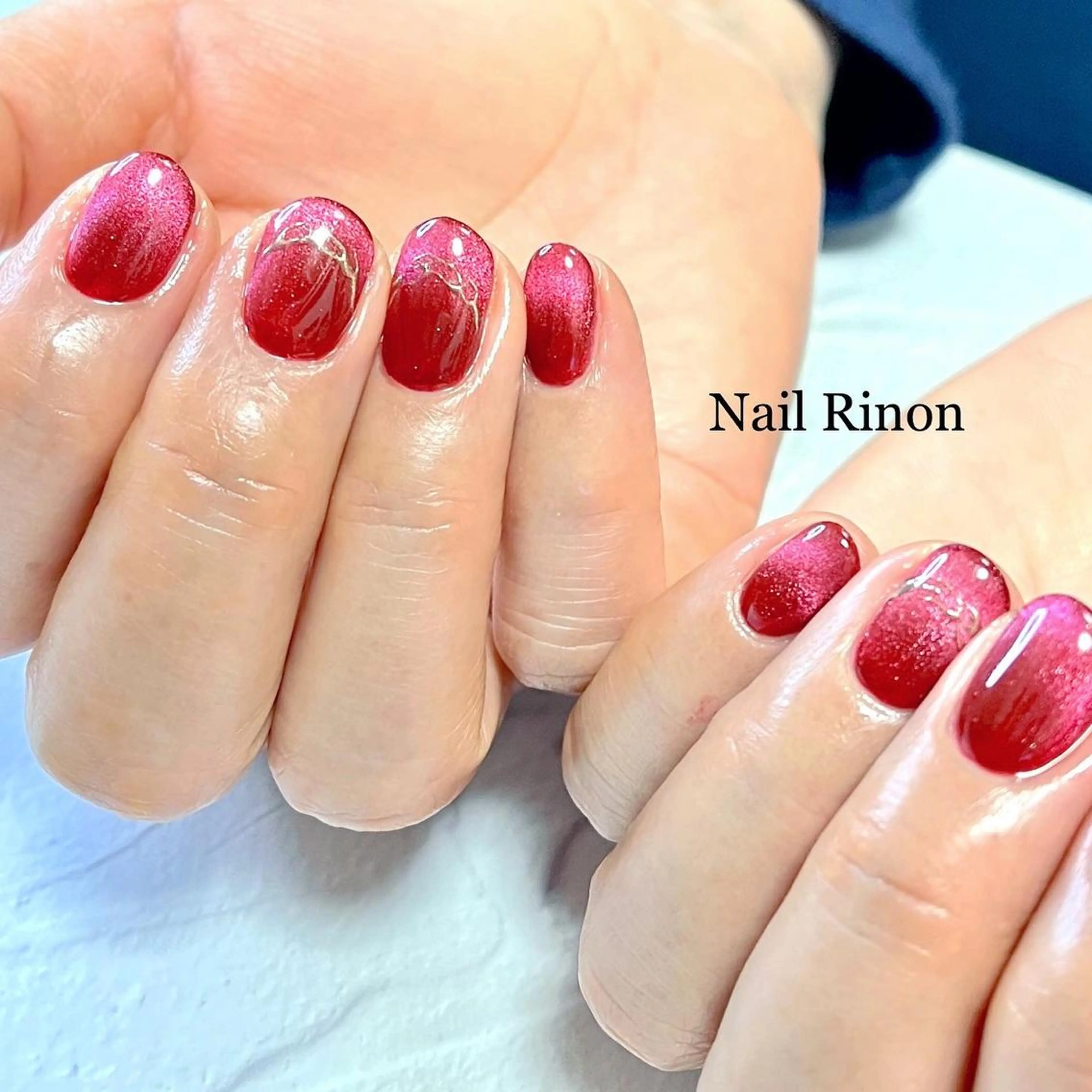 ネイル フレンチネイル マグネットネイル マグネットフレンチ ハンドネイル Nail Rinonのネイルデザイン