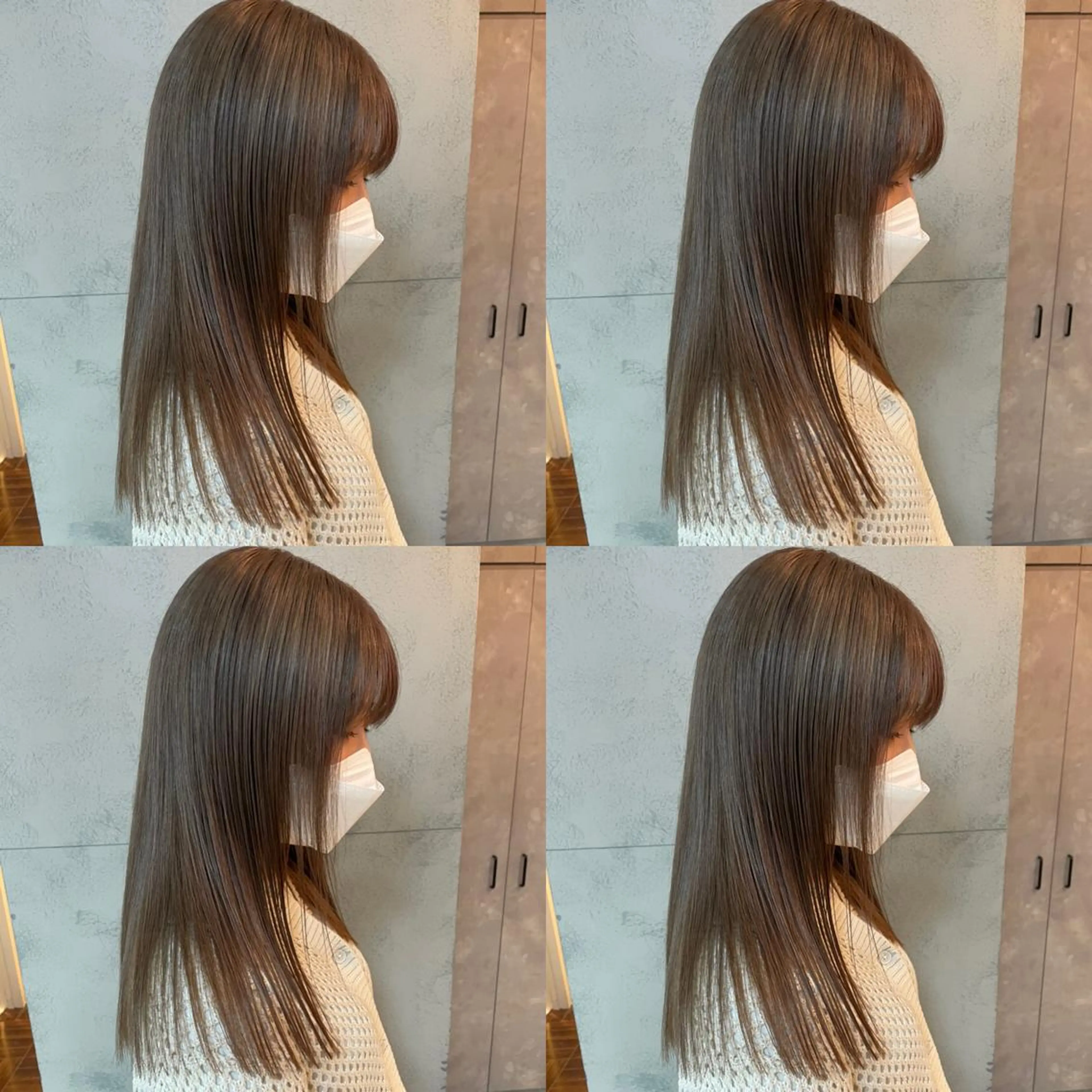 セミロング カラー ベージュカラー ブリーチ ミルクティーベージュ 💜ハイトーン💛 マジカルかいちゃんのヘアスタイル