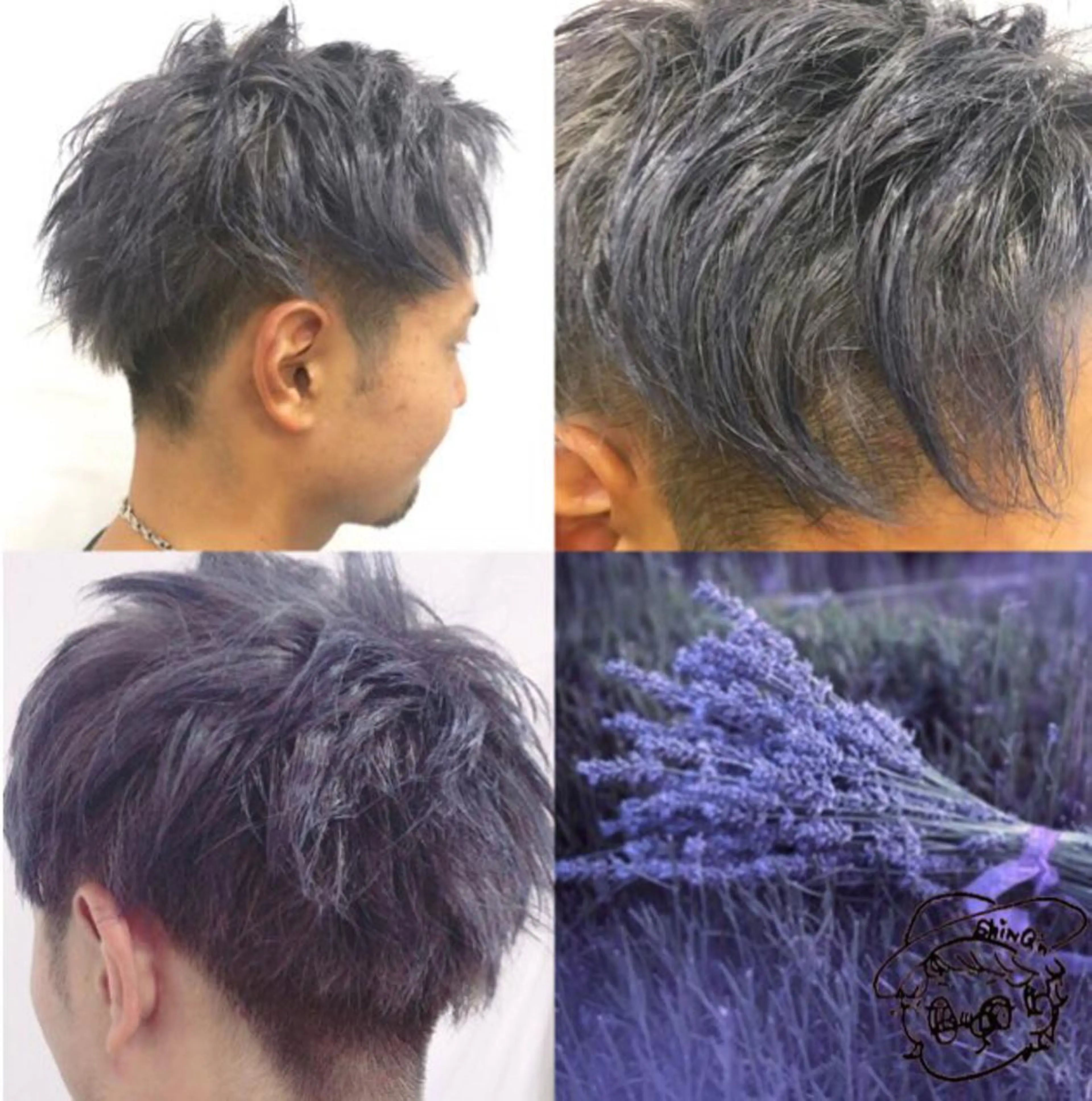 ショート カラー メンズ 🌈推し色派手髪 ハイトーンShinのヘアスタイル