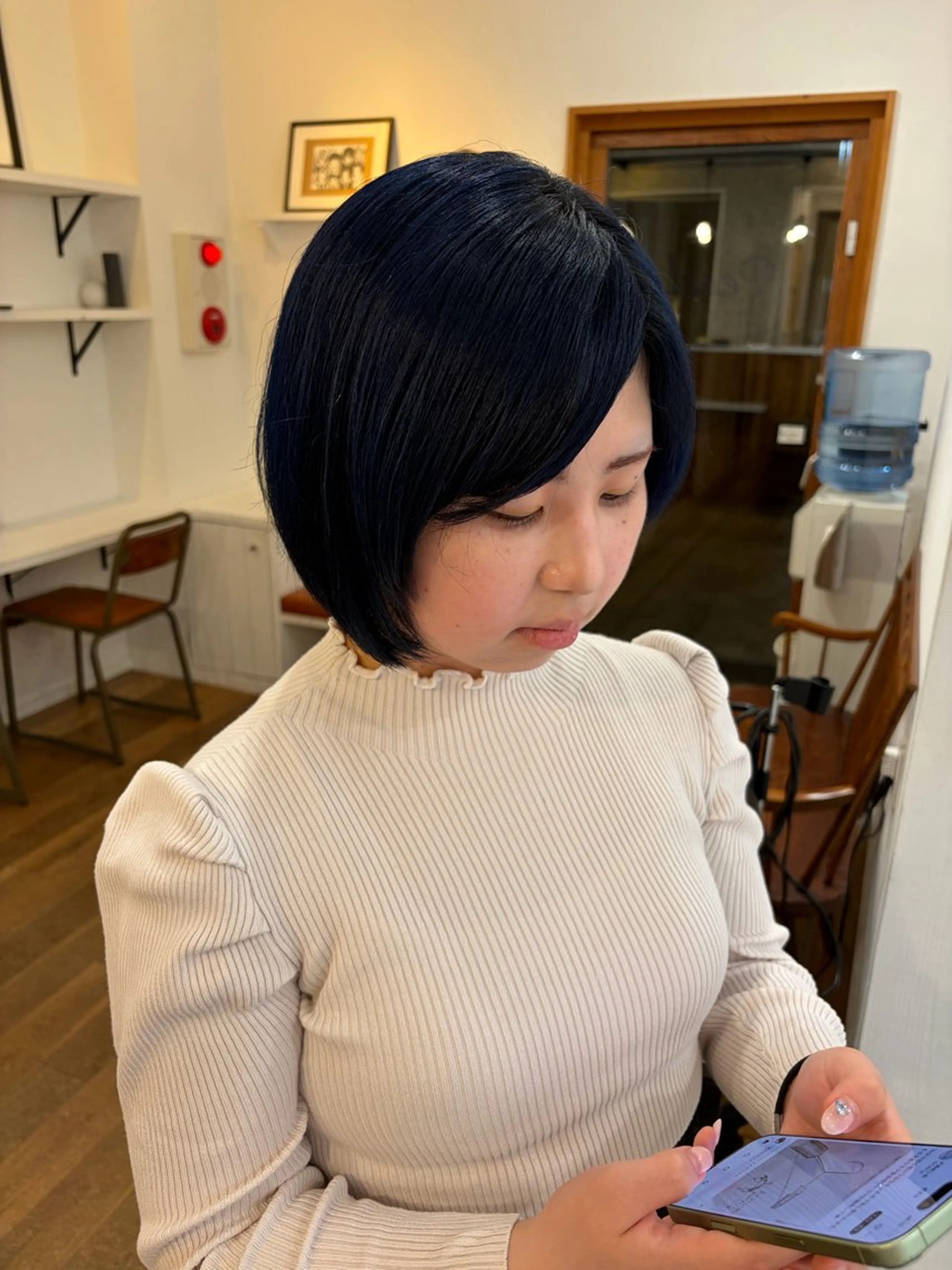 ショート カラー ヘアアレンジ ブリーチ ブルーカラー ネイビーカラー トリートメント ヘアカラー トリートメント 無料カットモデル‪✨ ✂️Nanami🌷のヘアスタイル