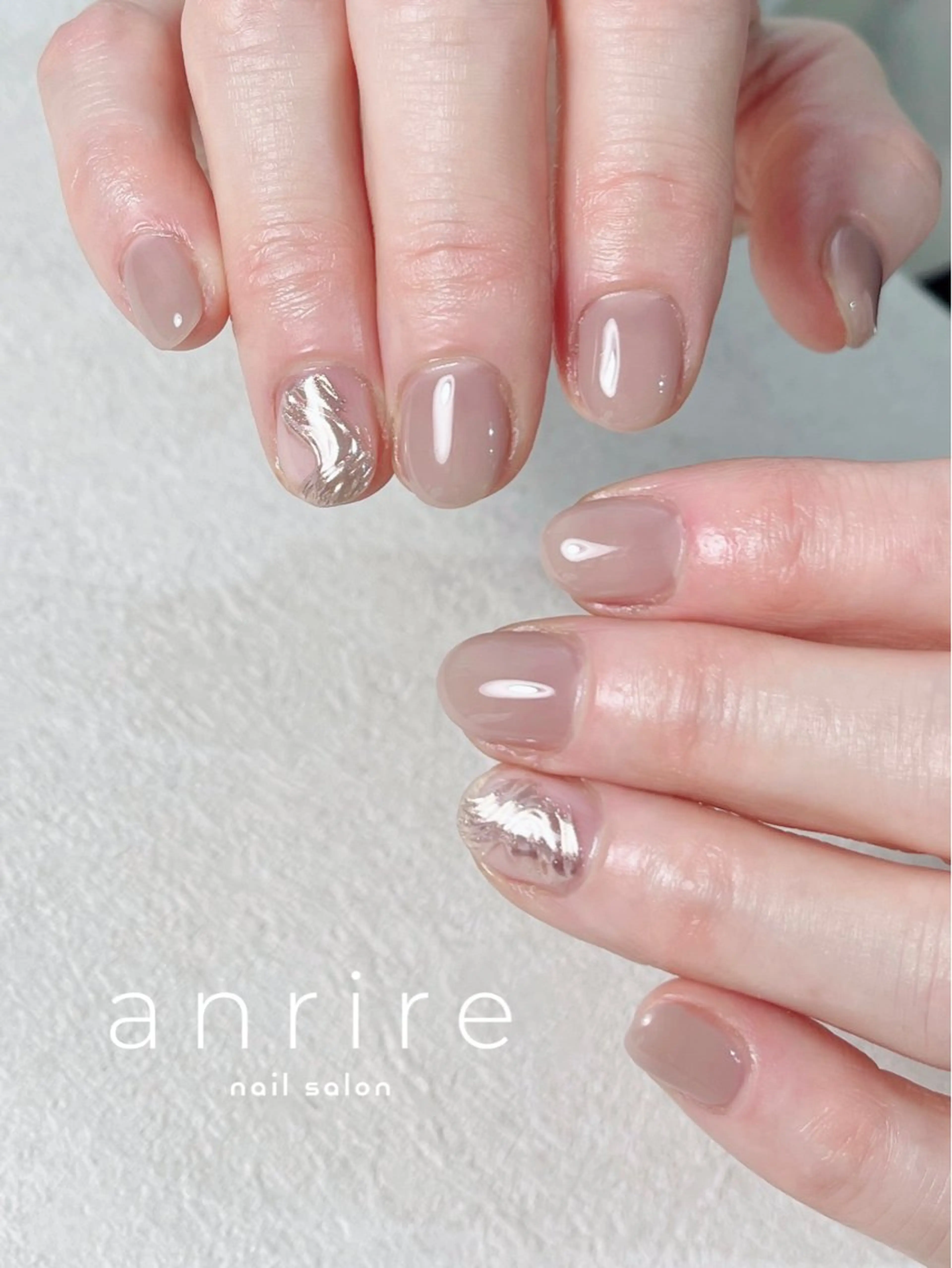 ネイル ジェルネイル ミラーネイル ニュアンスネイル パラジェル ショートネイル ハンドネイル nailsalon anrireのネイルデザイン