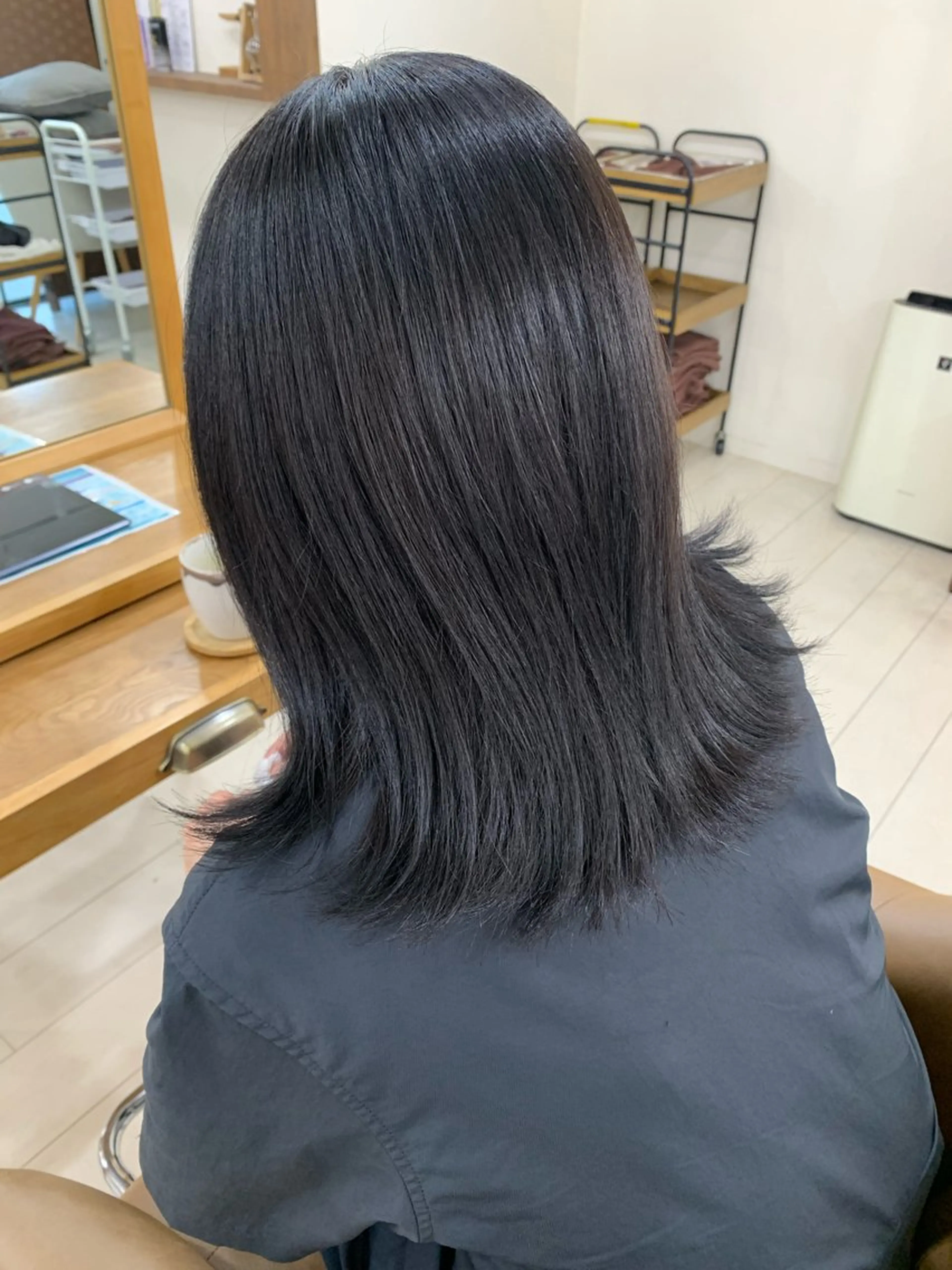 ミディアム カラー ヘアカラー トリートメント riho🪻暗髪/ 色持ちがいいカラーのヘアスタイル