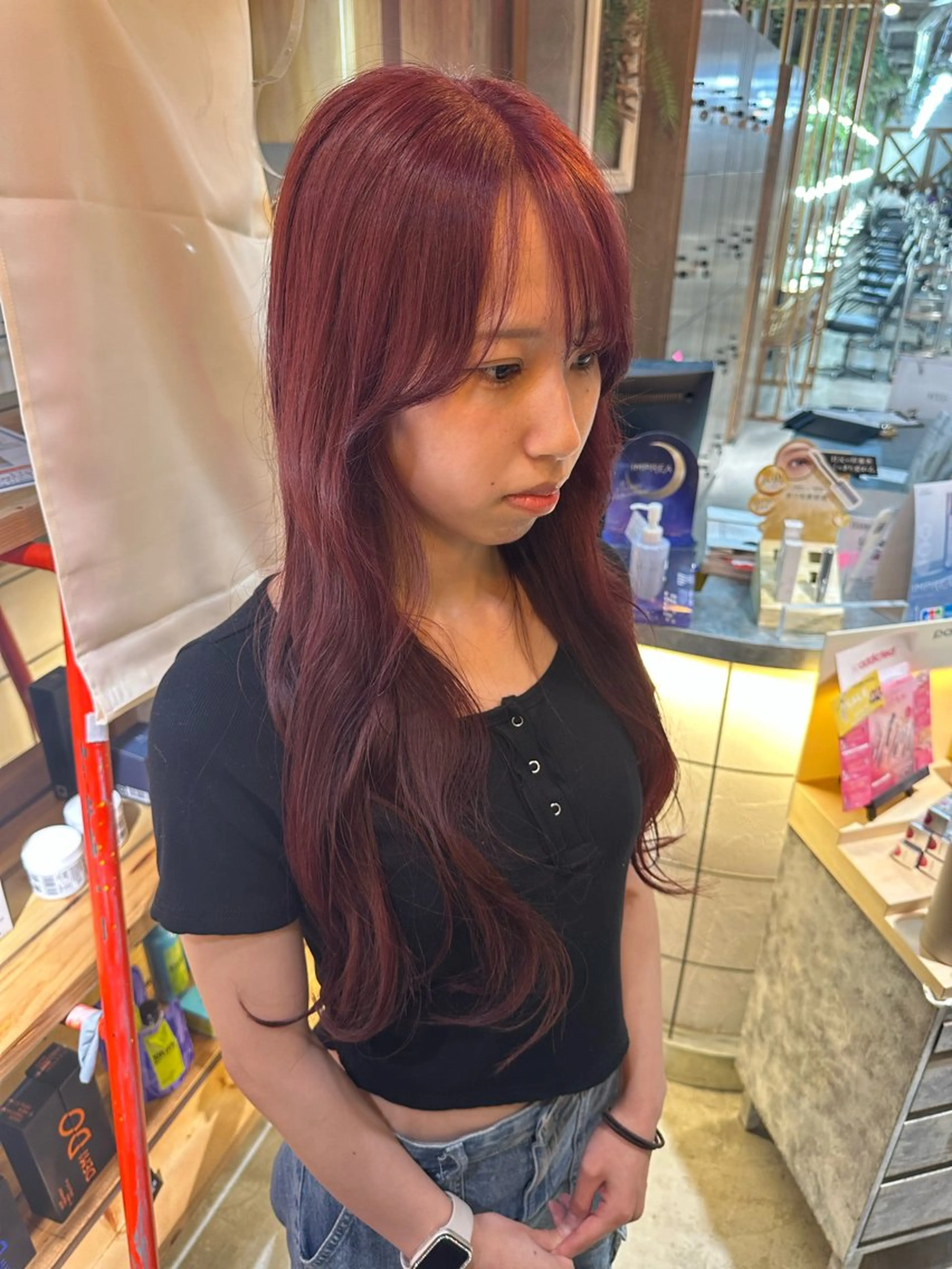 ロング カラー ブリーチ ダブルカラー ブリーチなしカラー ピンクカラー ヘアカラー 溜一太／似合わせ/ メンズカットのヘアスタイル