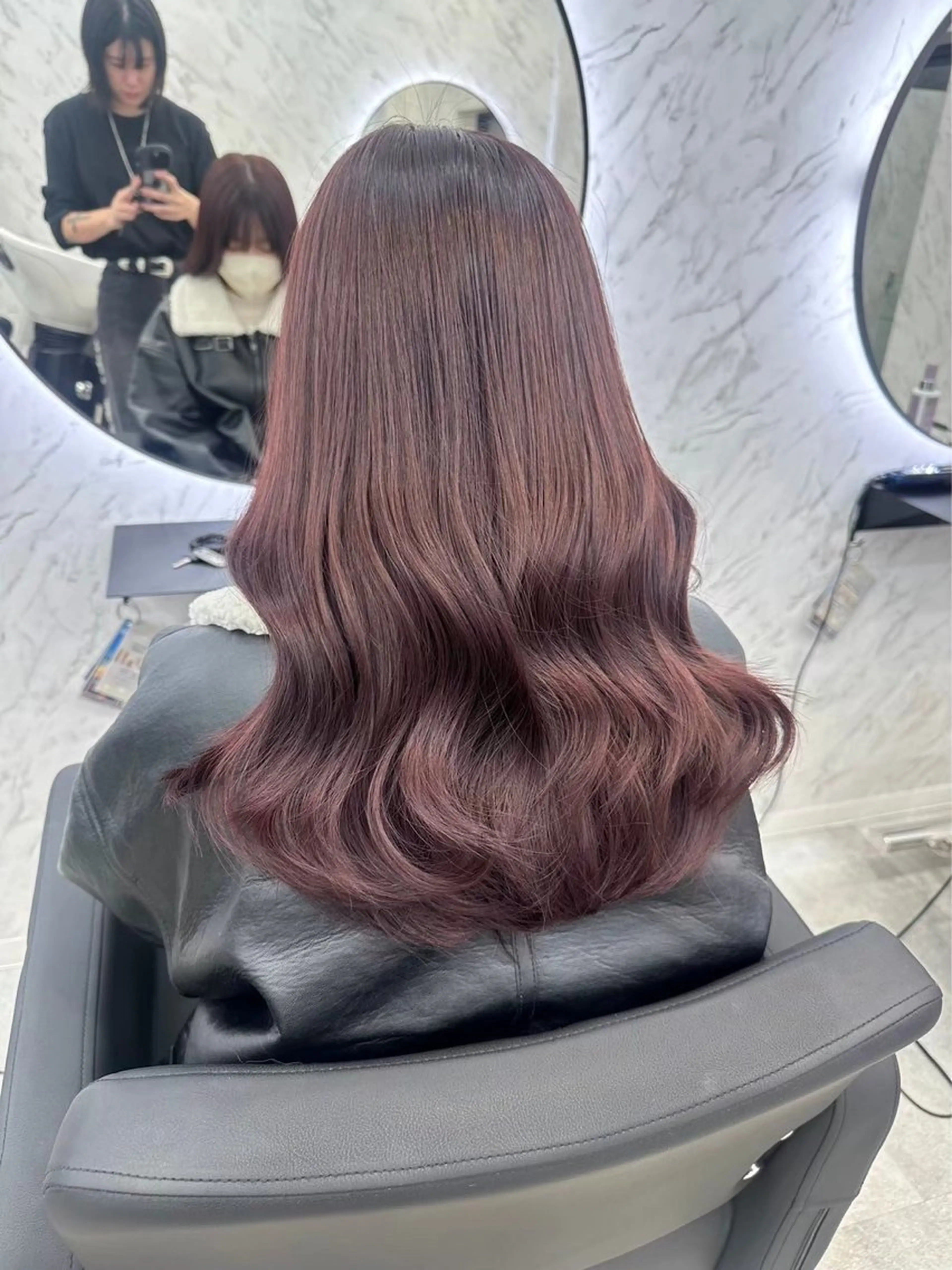 ロング カラー ブラウンカラー ピンクカラー ピンクブラウン ヘアカラー トリートメント カット¥1100 ✂️MIUのヘアスタイル