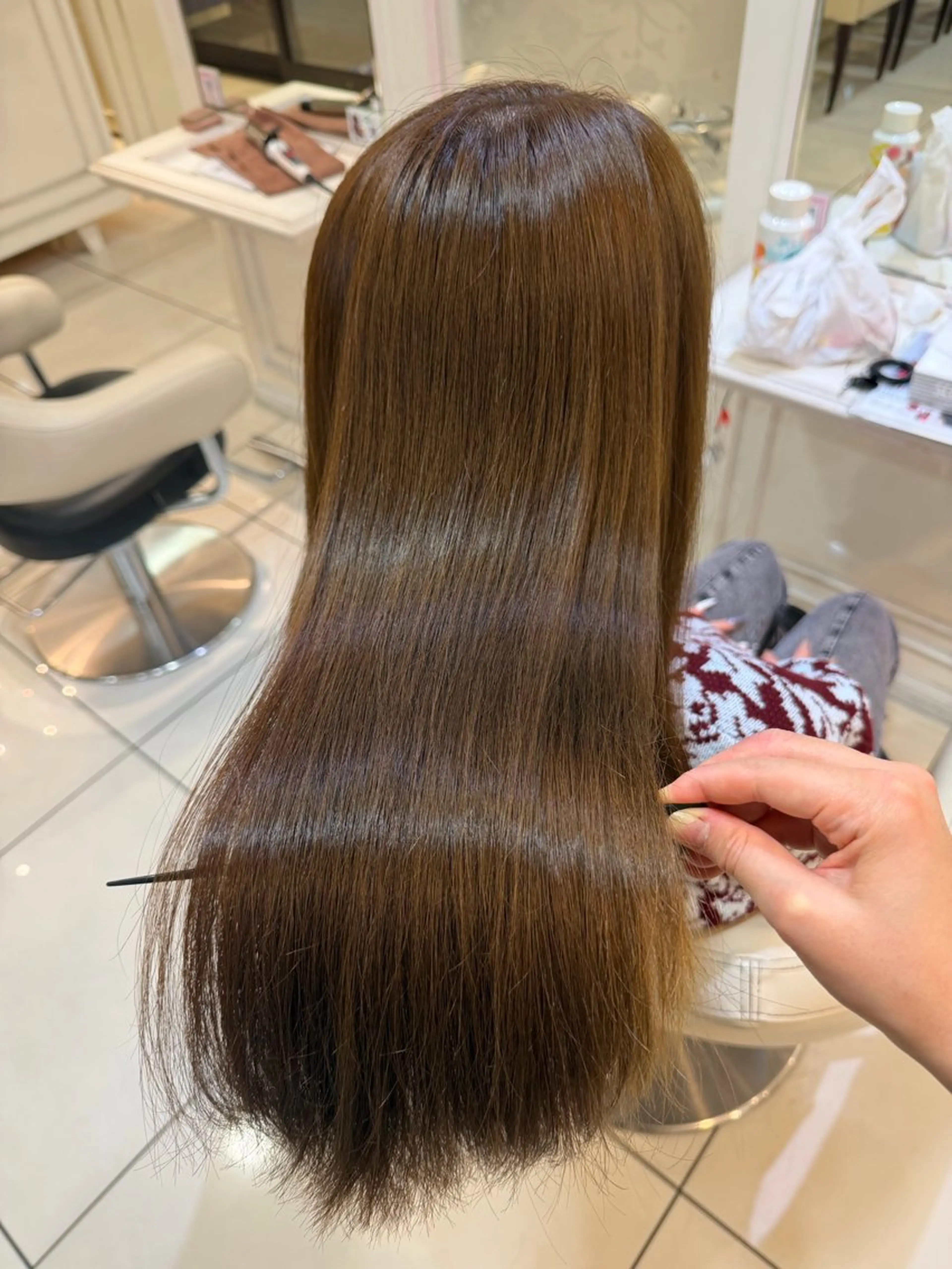 ロング カラー カット ヘアカラー ツヤ重視 ワンカラー🫧Mioのヘアスタイル