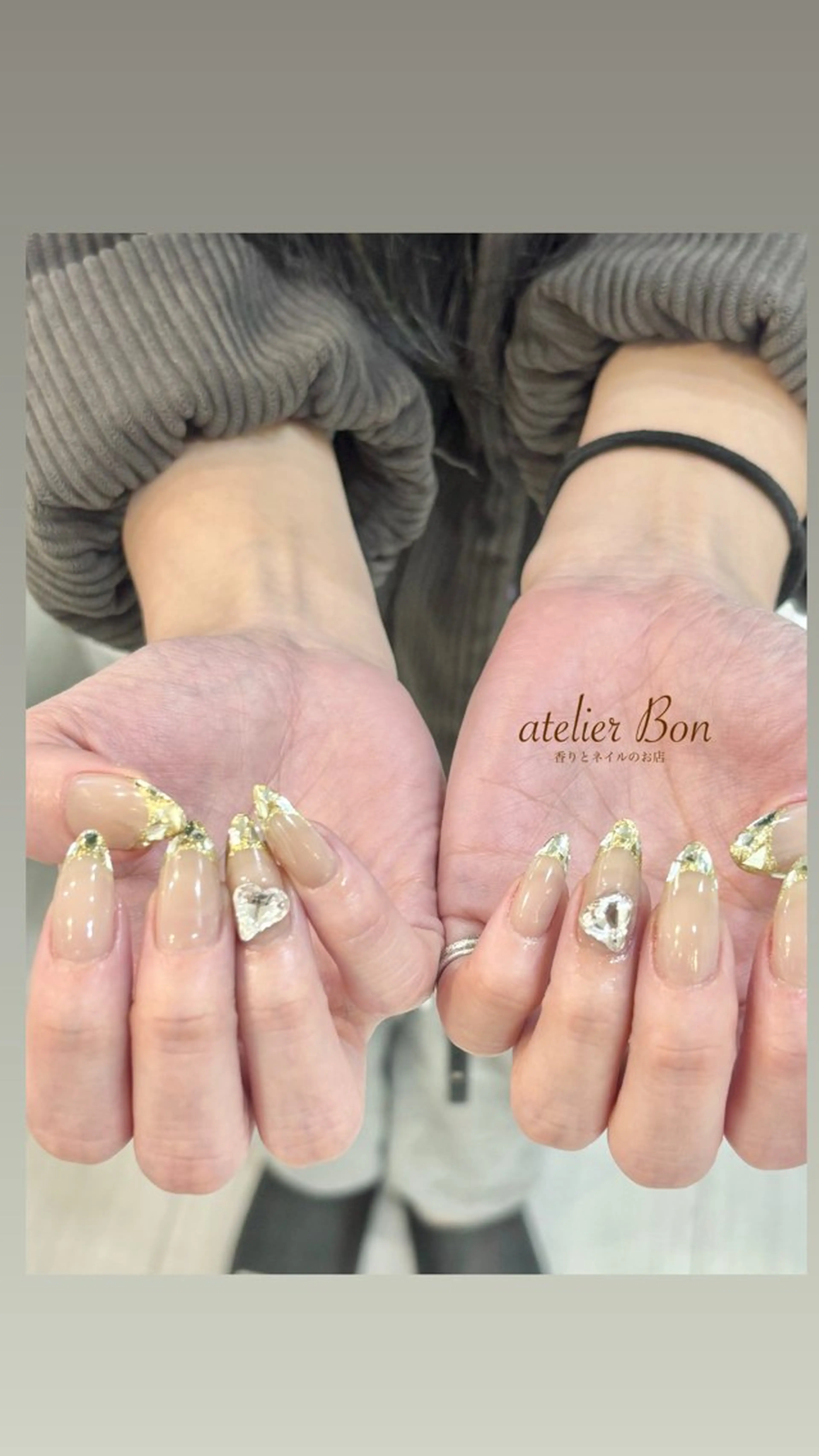 ネイル フレンチネイル ガラスフレンチ ハンドネイル atelier Bon所属・atelierBon 🌿REIのネイルデザイン