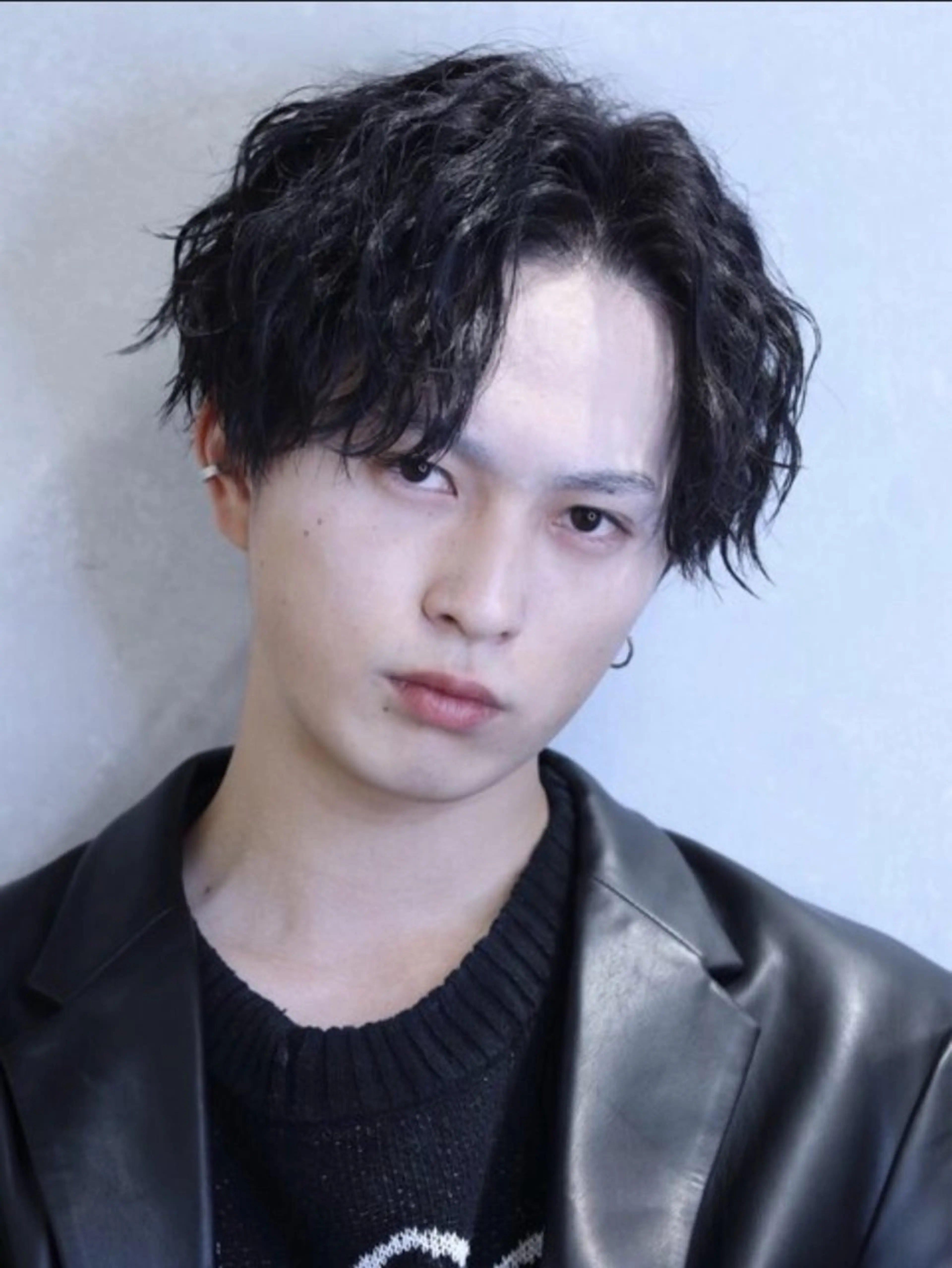 ミディアム パーマ メンズ パーマ 中落 愛斗のヘアスタイル