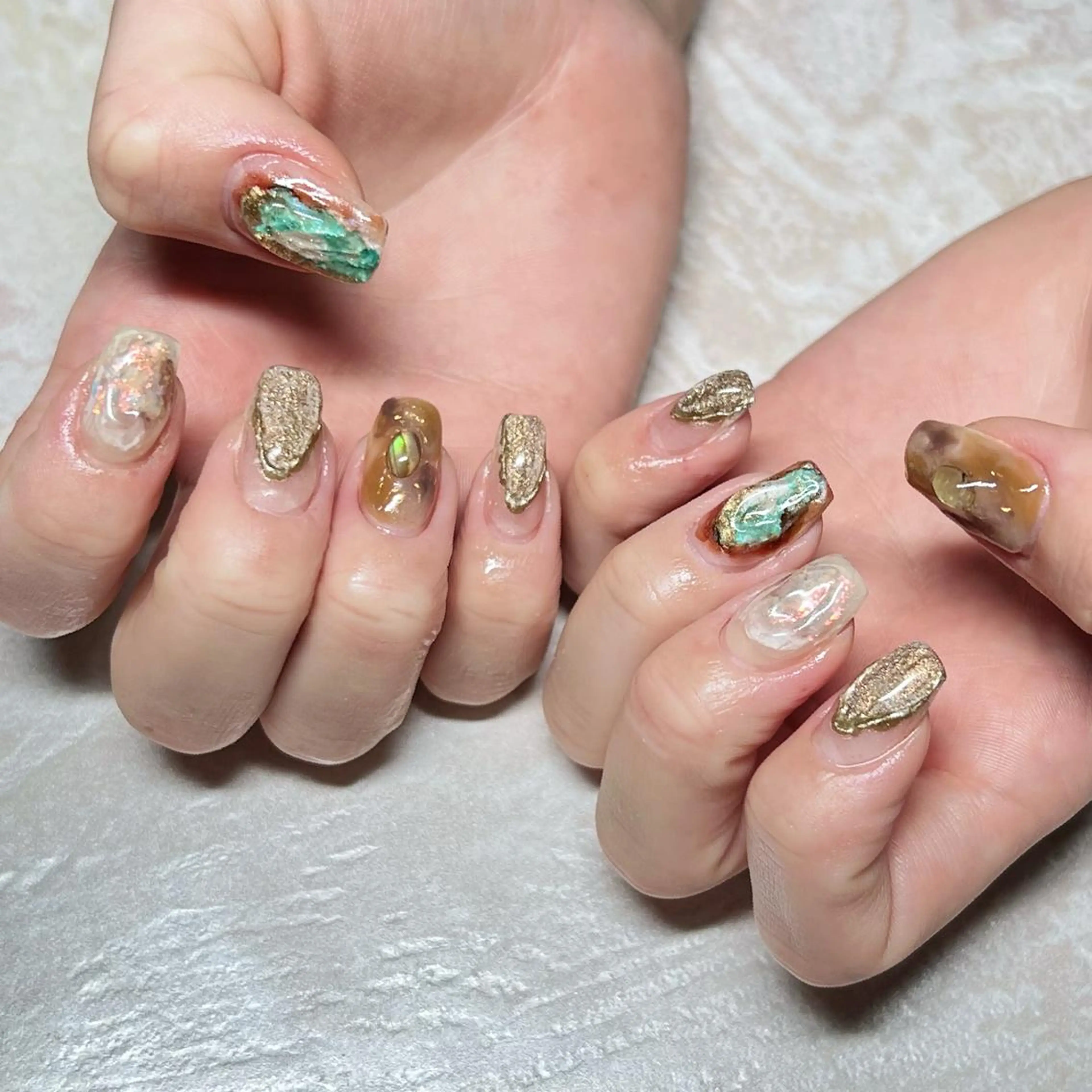 ネイル マグネットネイル ニュアンスネイル ショートネイル gemickle nailのネイルデザイン