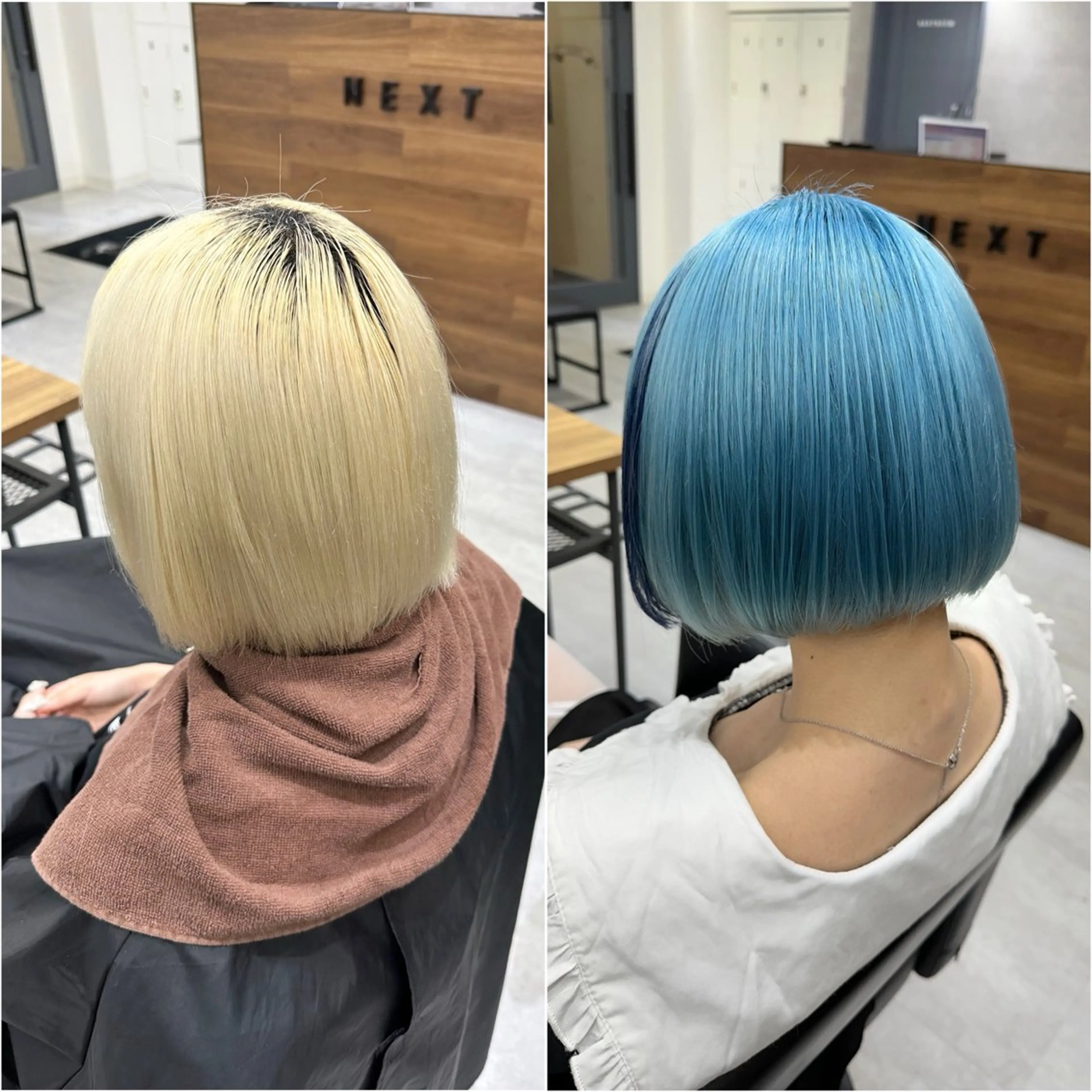 ショート カラー ブロンド ダブルカラー ハイトーンカラー 髪質改善 ヘアカラー トリートメント KEISUKE🐶 カラー✨エクステのヘアスタイル