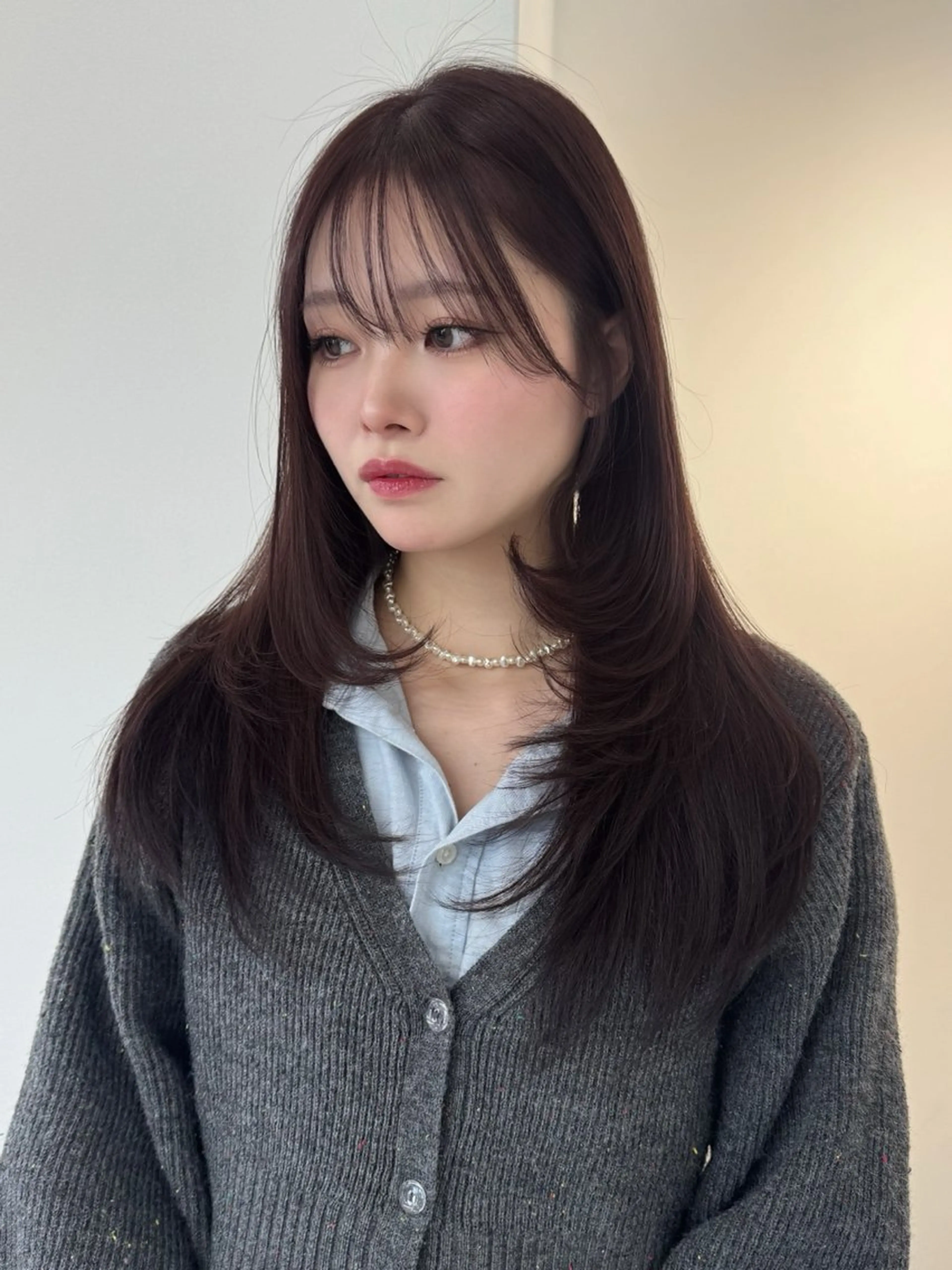 セミロング カラー ブラウンカラー カシス 透明感カラー ピンクカラー 顔周りカット ヘアカラー 【 ViVIE 】 とものその他イメージ