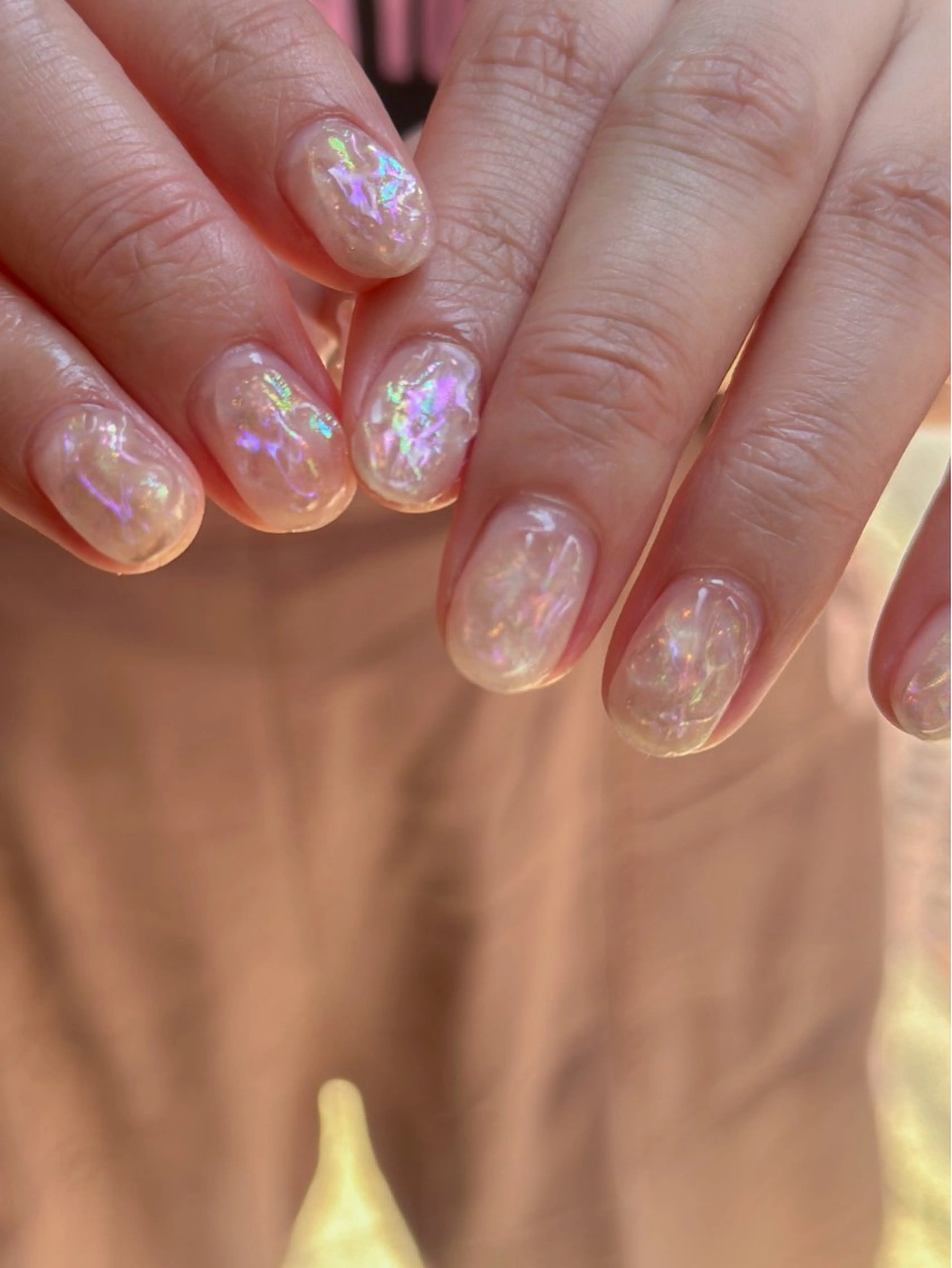 ネイル オーロラネイル クリアネイル 氷ネイル・うるうるネイル ぷっくりネイル Lira nailのネイルデザイン