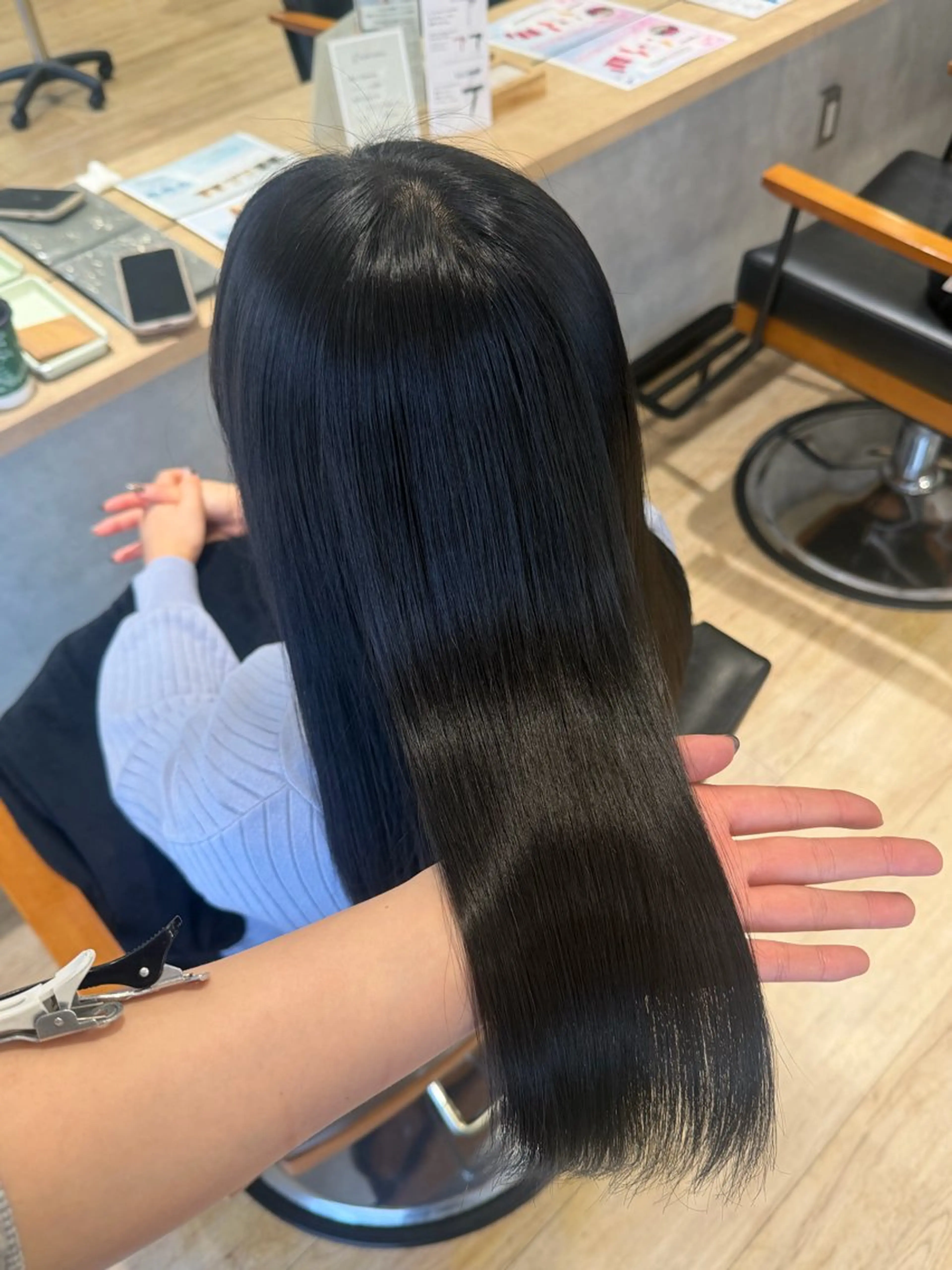 セミロング カラー カット 縮毛矯正 トリートメント 🎀Maho🎀ボブ × 髪質改善のヘアスタイル