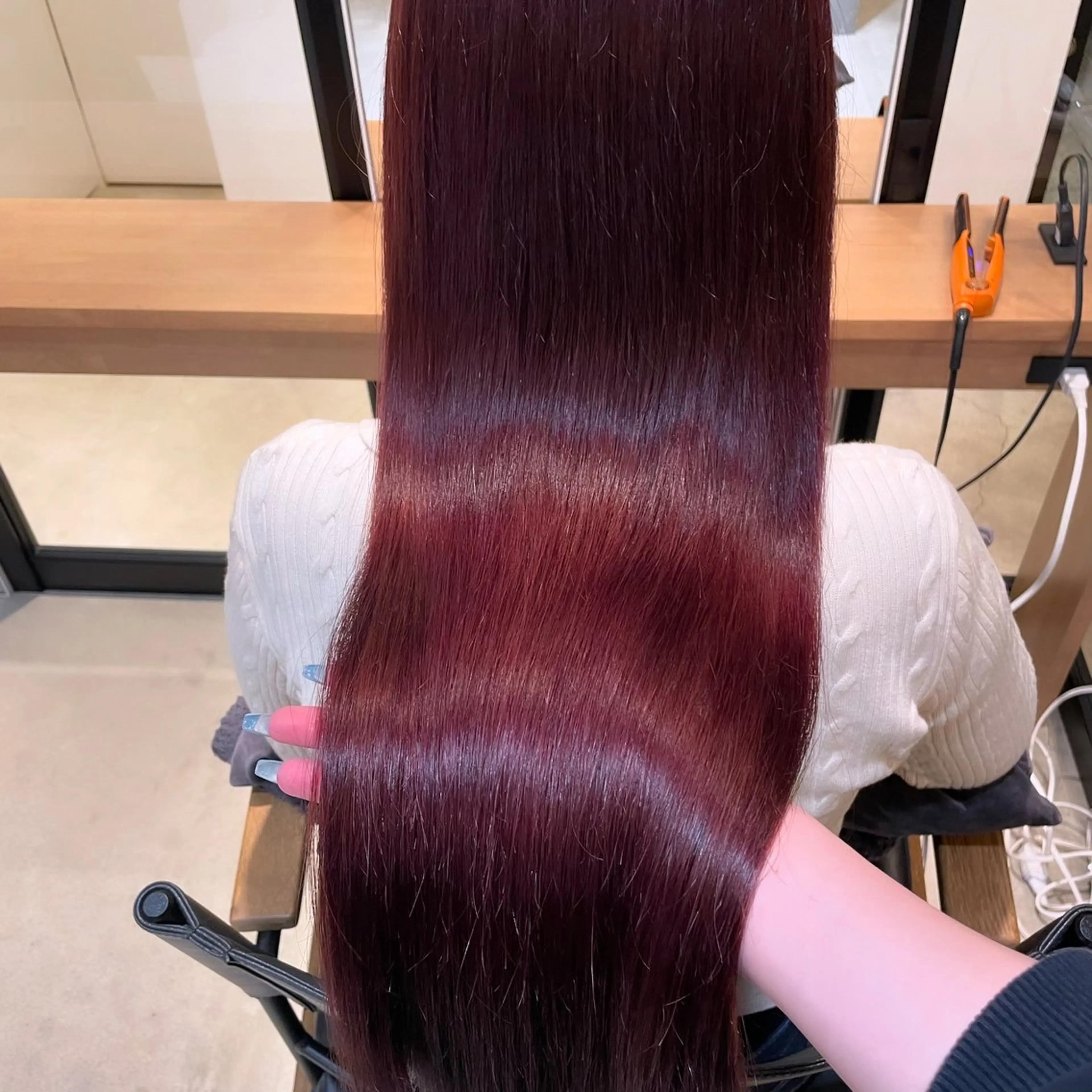 ロング カラー カシス ピンクカラー ヘアカラー 後藤 香乃のヘアスタイル