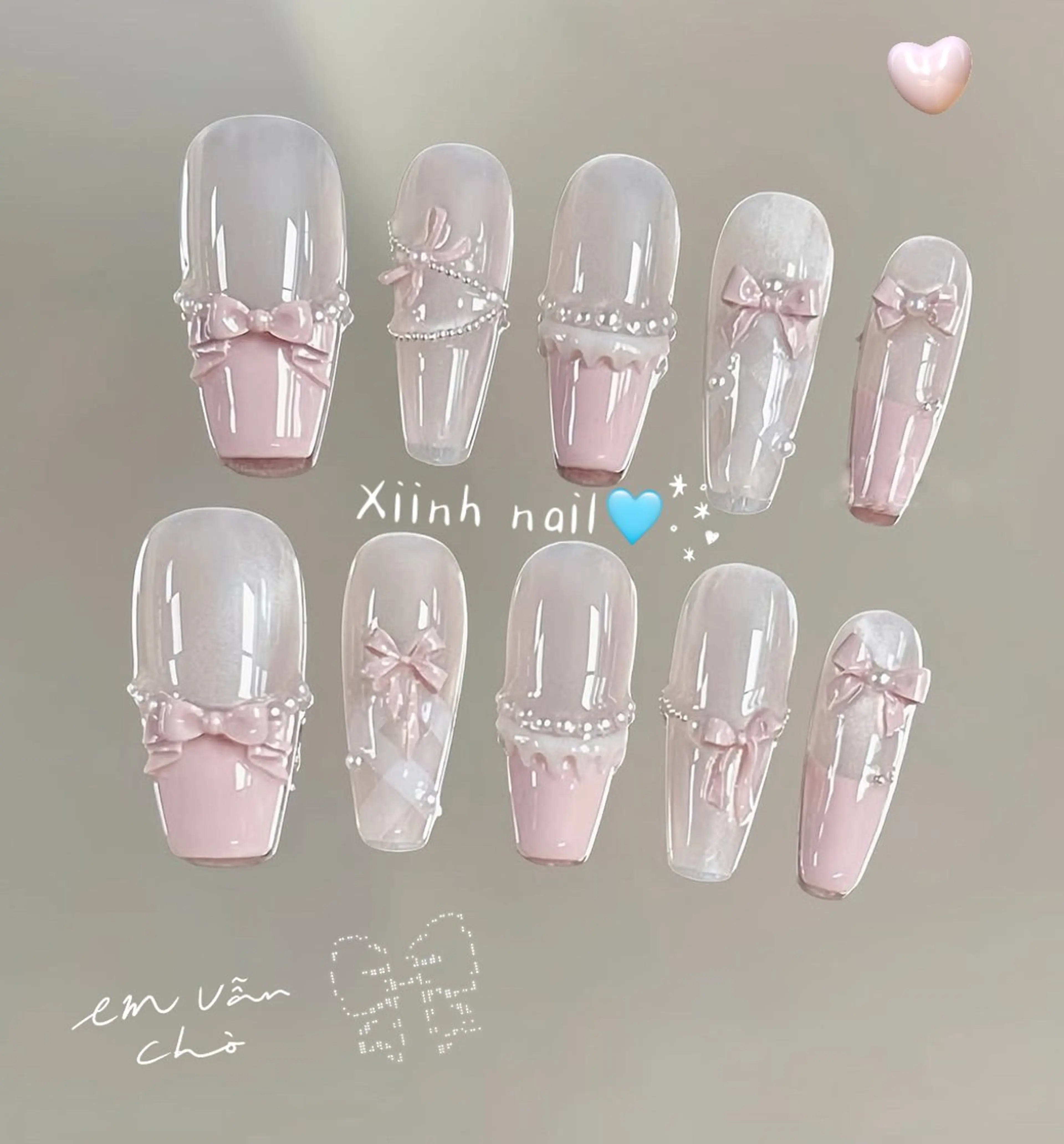 ネイル ブラウン チークネイル 桜ネイル 長さ出し フットネイル ハンドネイル XIINH NAIL SALONのネイルデザイン