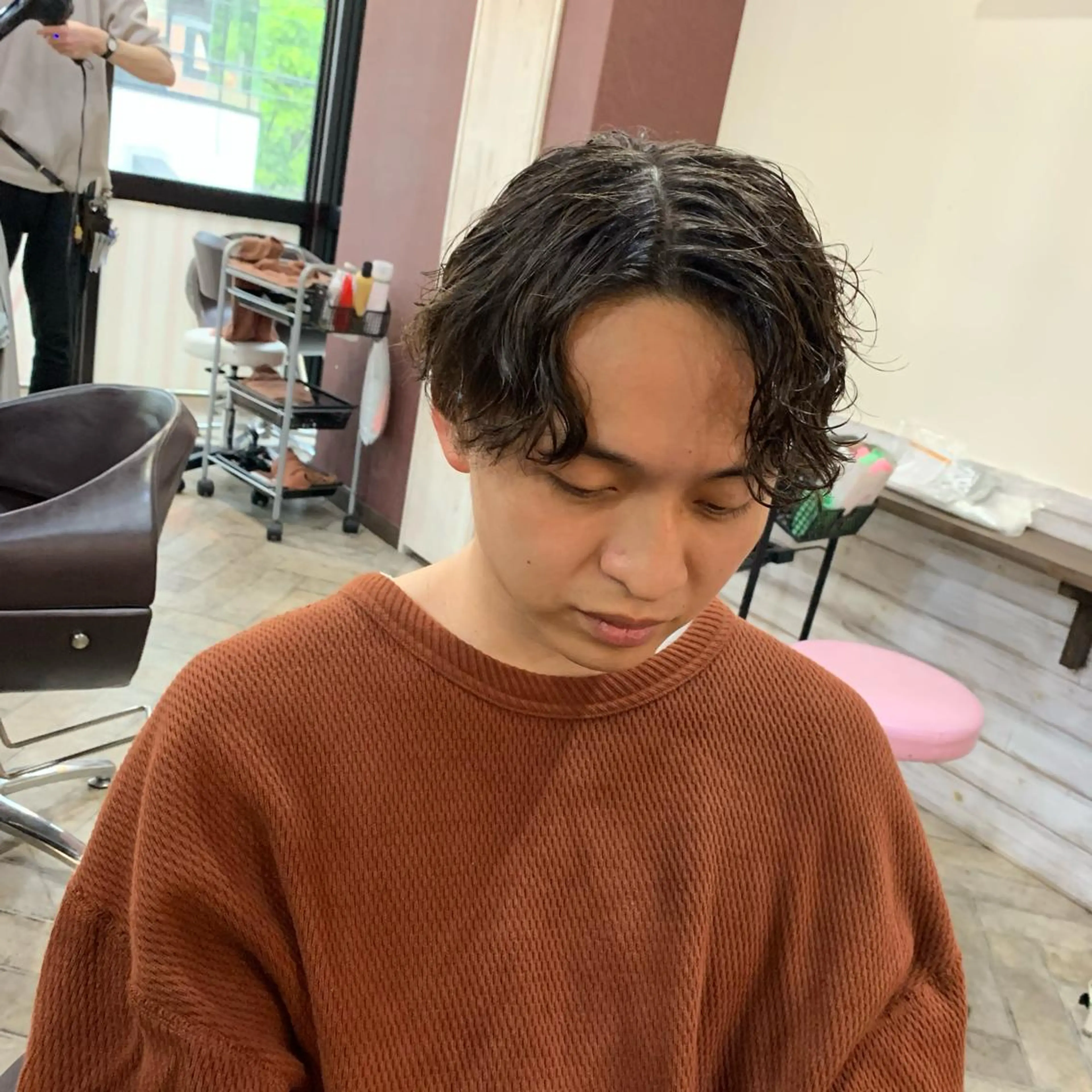 パーマ メンズ マッシュ カット パーマ トリートメント ヘアセット メンズサロン ANSWERのヘアスタイル