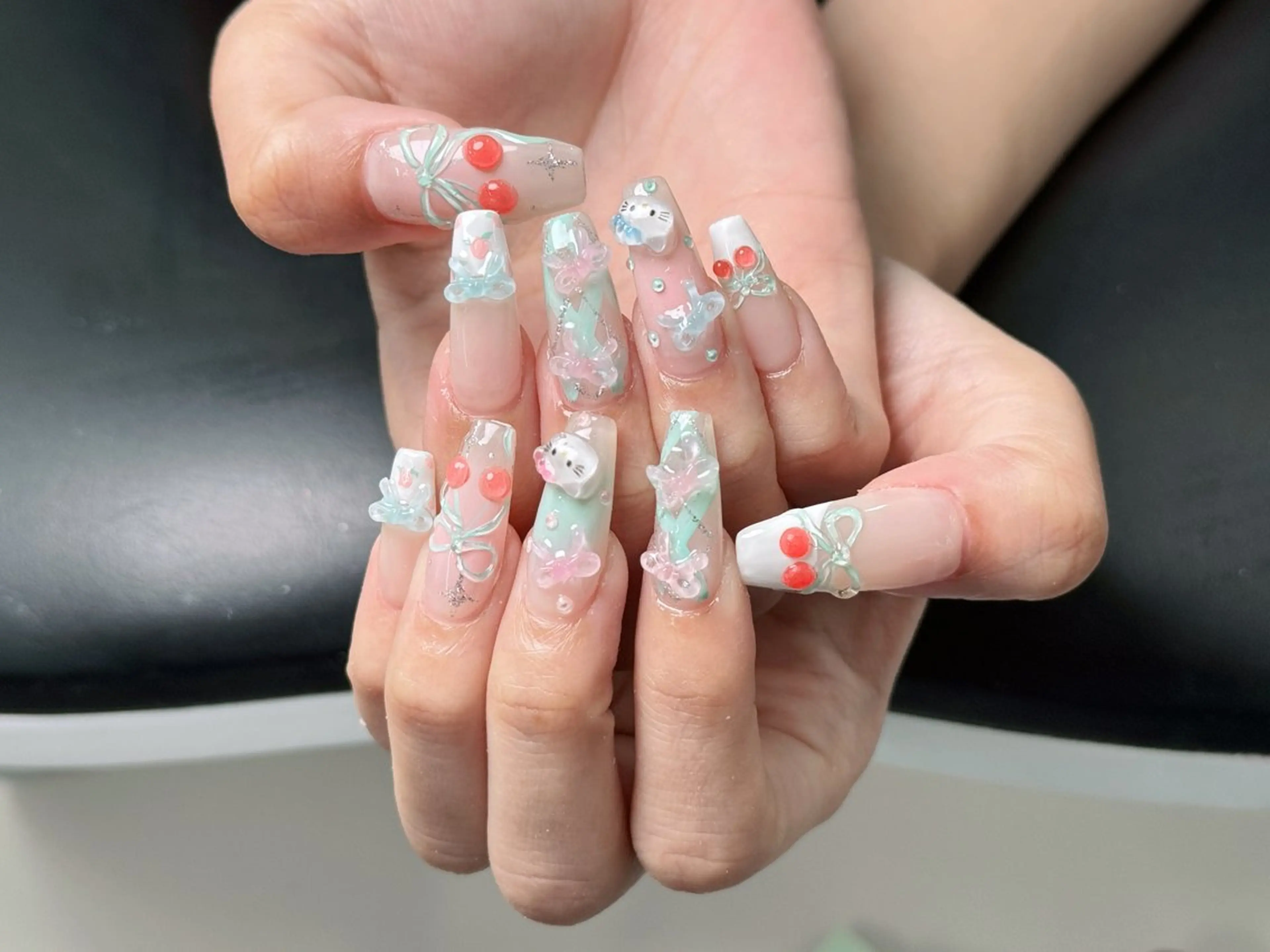 ネイル チークネイル 長さ出し フラッシュネイル フットネイル フレンチネイル ハンドネイル Nail&Eyela sh Nanaのネイルデザイン