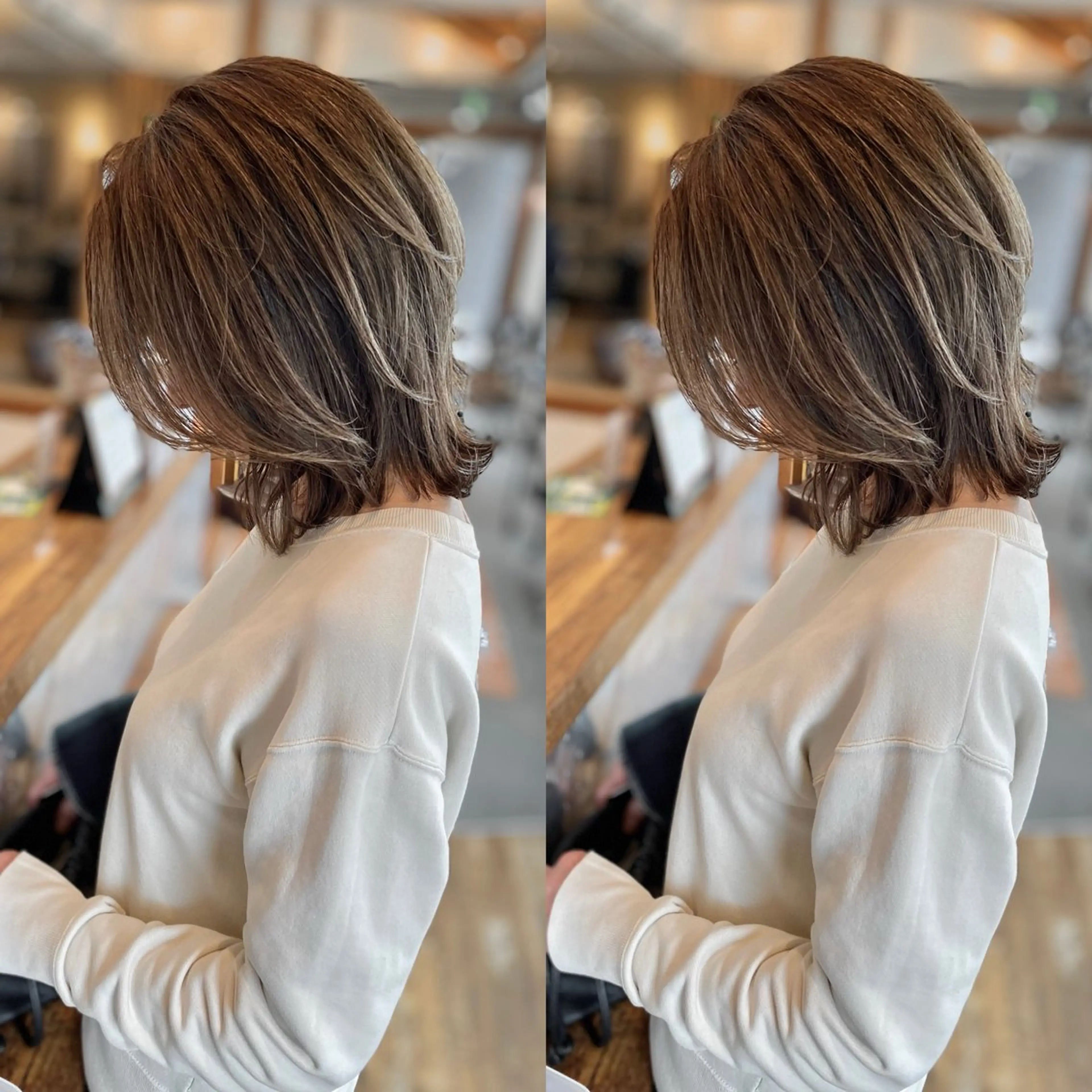 ミディアム ハイライト カット ヘアカラー 木村丈晴✂️ご来店 お待ちしてます😊のヘアスタイル