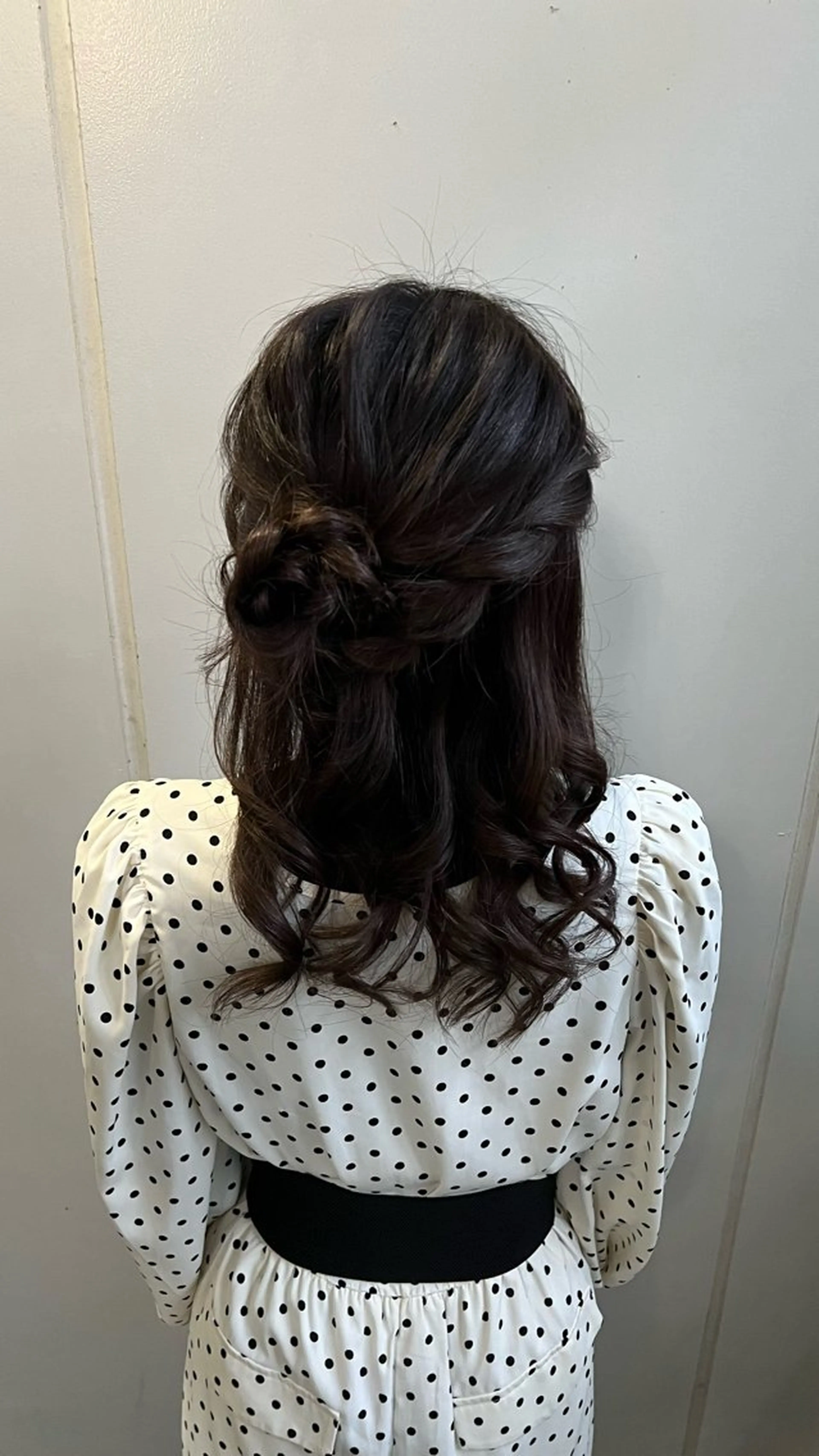 ロング ヘアアレンジ ハーフアップ お団子ヘア カラー/ヘアセット Nanami💗のヘアスタイル