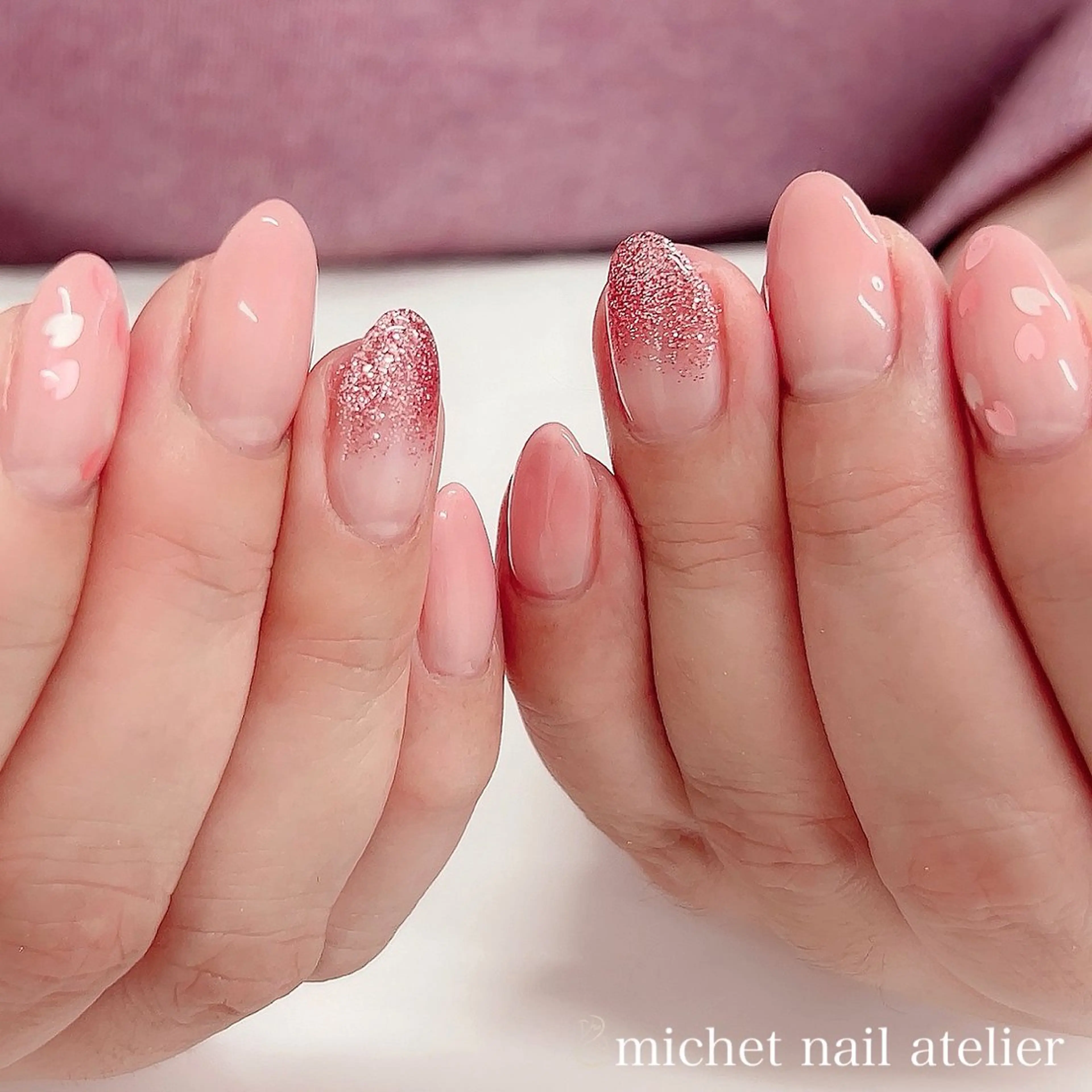 ネイル 桜ネイル ジェルネイル グラデーション 春ネイル ハンドネイル h. rikaのネイルデザイン