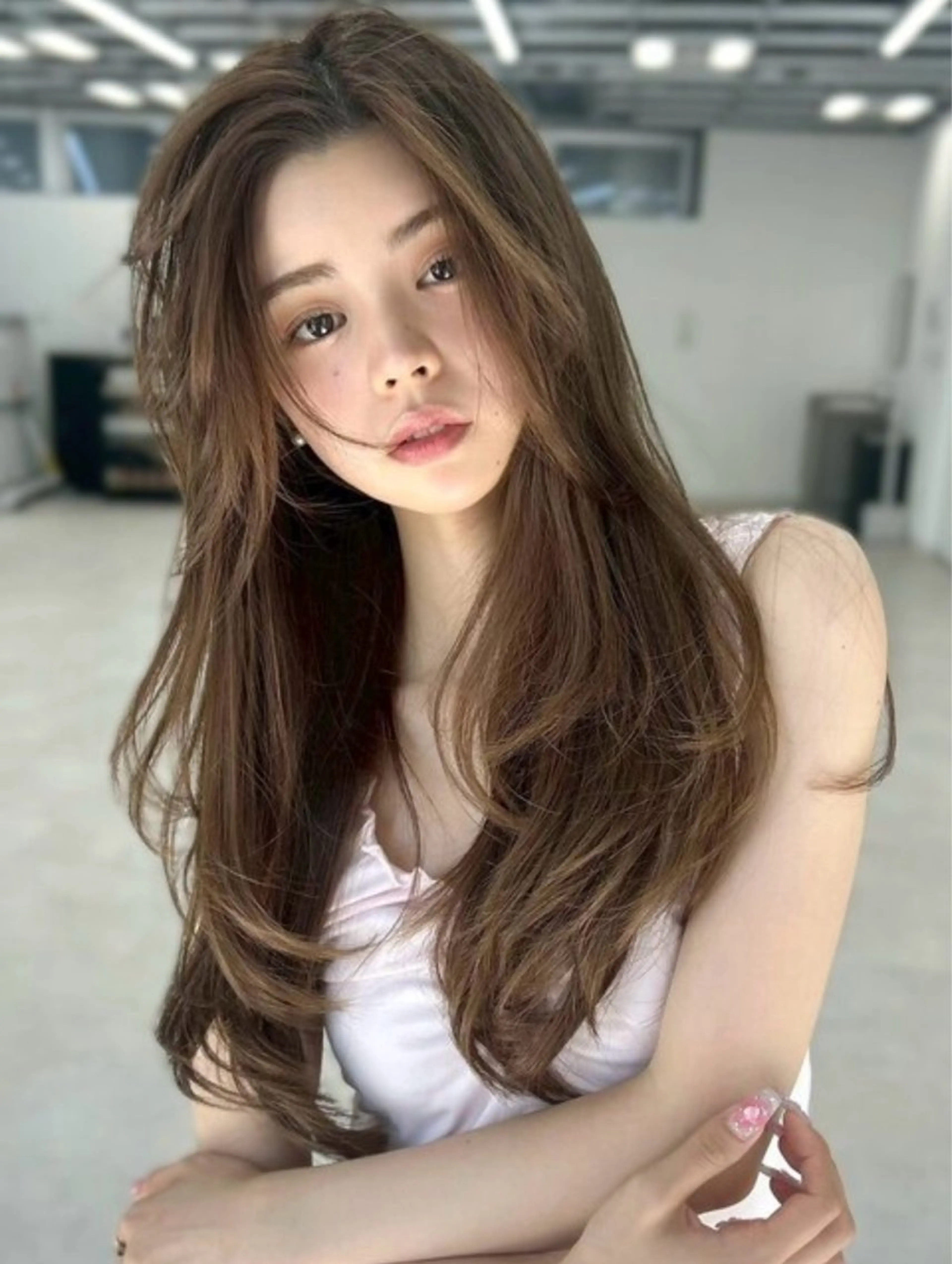 ロング カラー ベージュカラー ミルクティーベージュ ヘアカラー ✰︎ サヤカ ✰︎のヘアスタイル