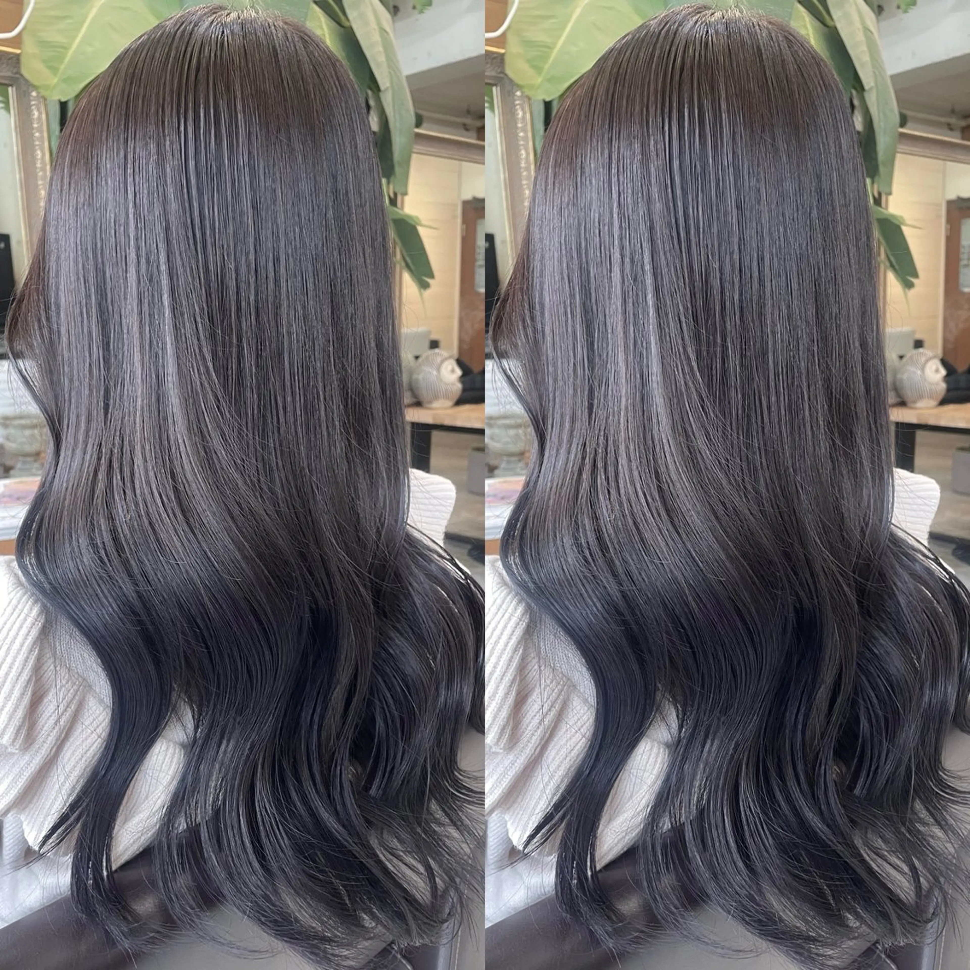 セミロング カラー ラベンダーカラー 艶カラー｜透明感 カラー｜レイヤーのヘアスタイル