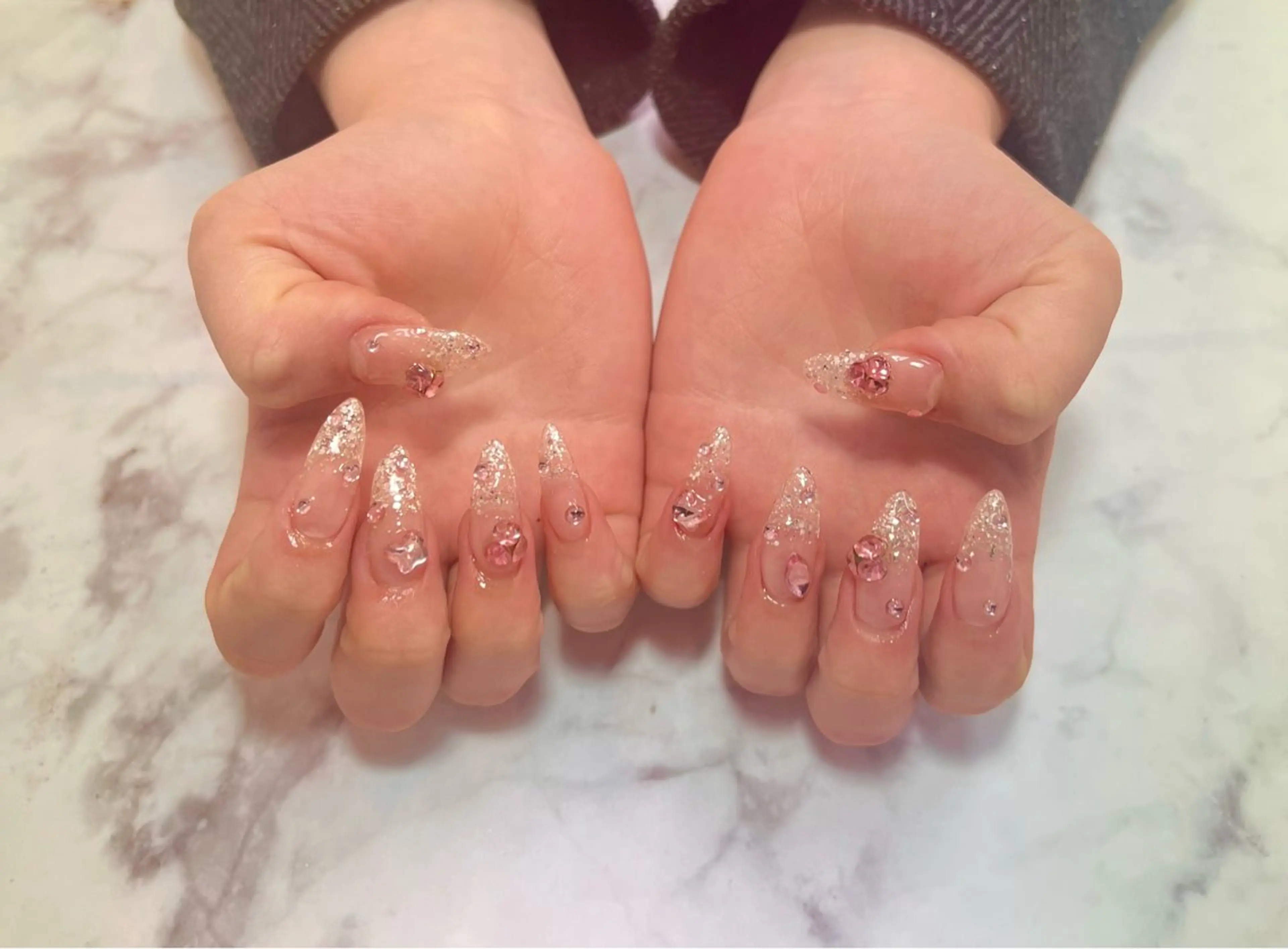 ハンドネイル♡ジェリップ10本(長さだし)時間内パーツつけ放題(オフなし)の写真