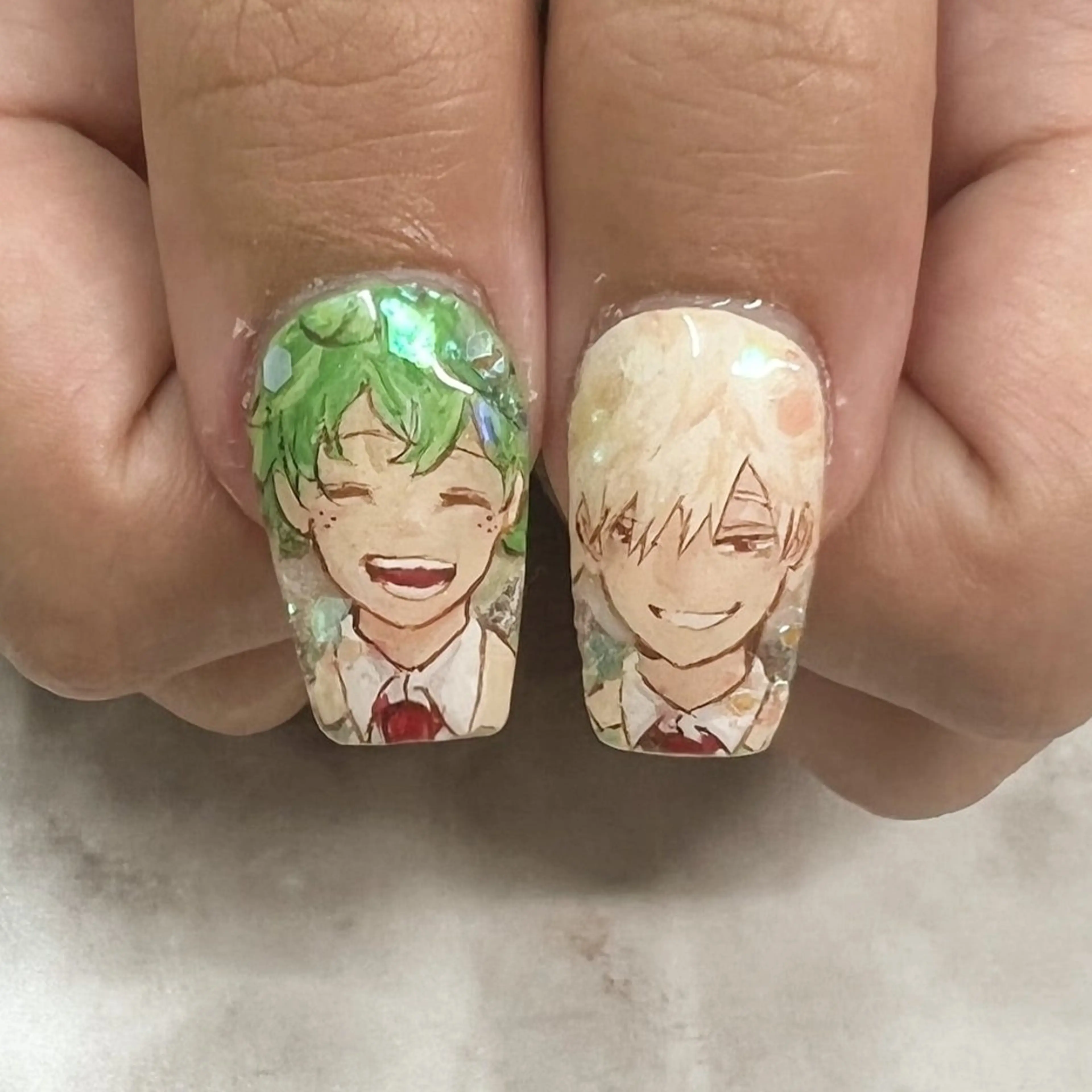 推しイベントに⸜❤︎⸝キャラクターネイル❤️🔥の写真