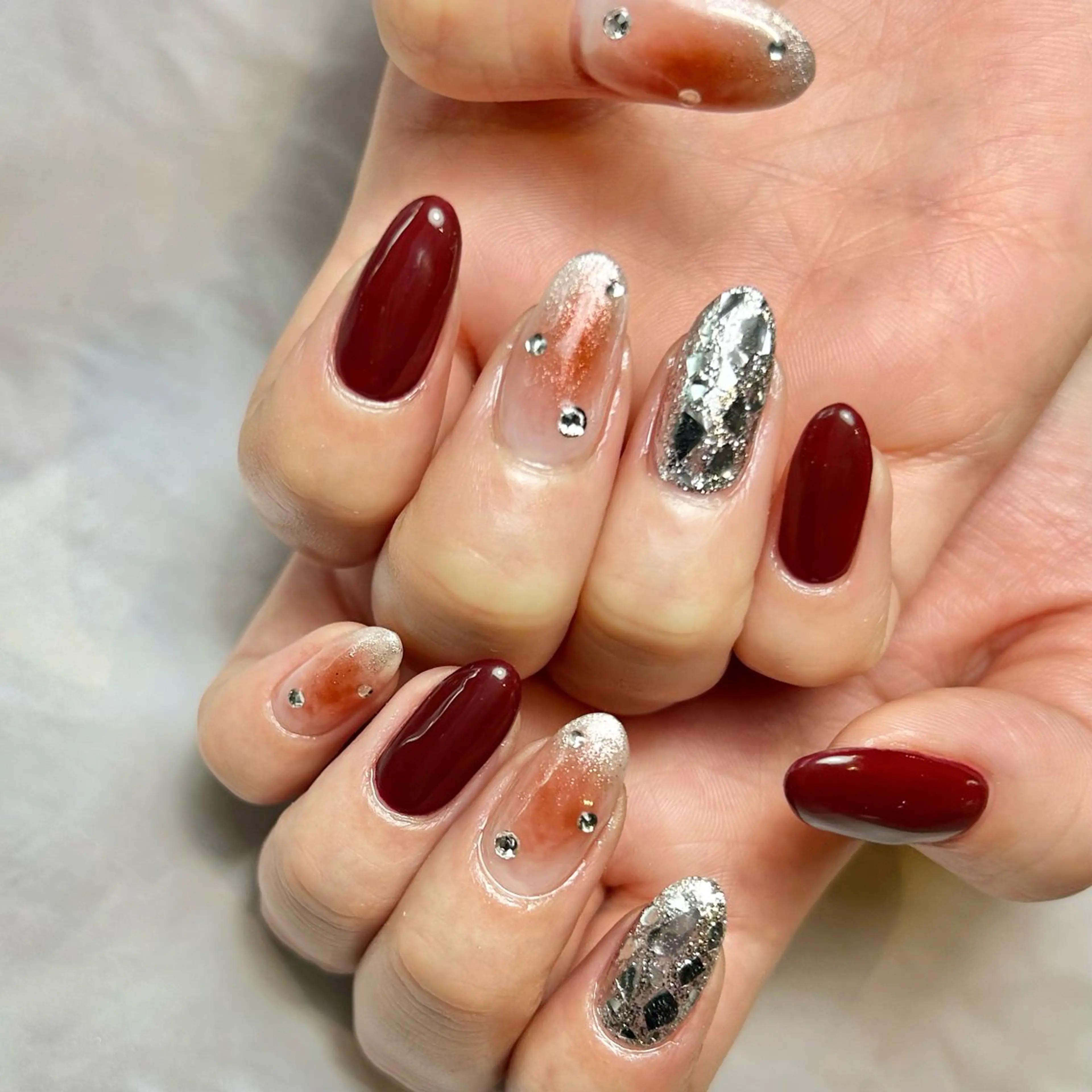 ネイル チークネイル 持ち込み ハンドネイル Reflection marikoのネイルデザイン