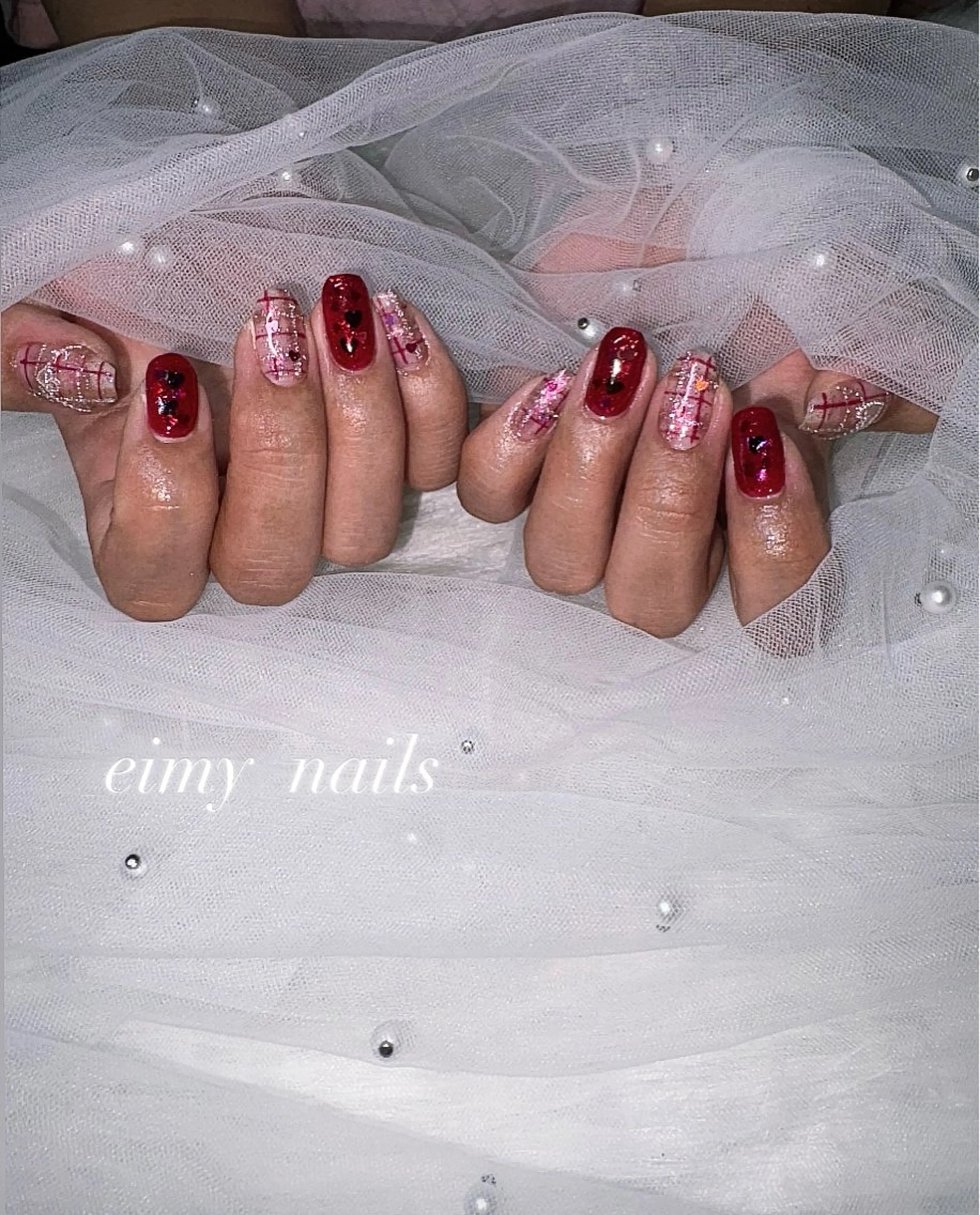ネイル アートネイル フラッシュネイル フレンチネイル ラメ(グリッター) マグネットネイル ハンドネイル 🤍eimy nails🤍所属・eimy nails♡のネイルデザイン