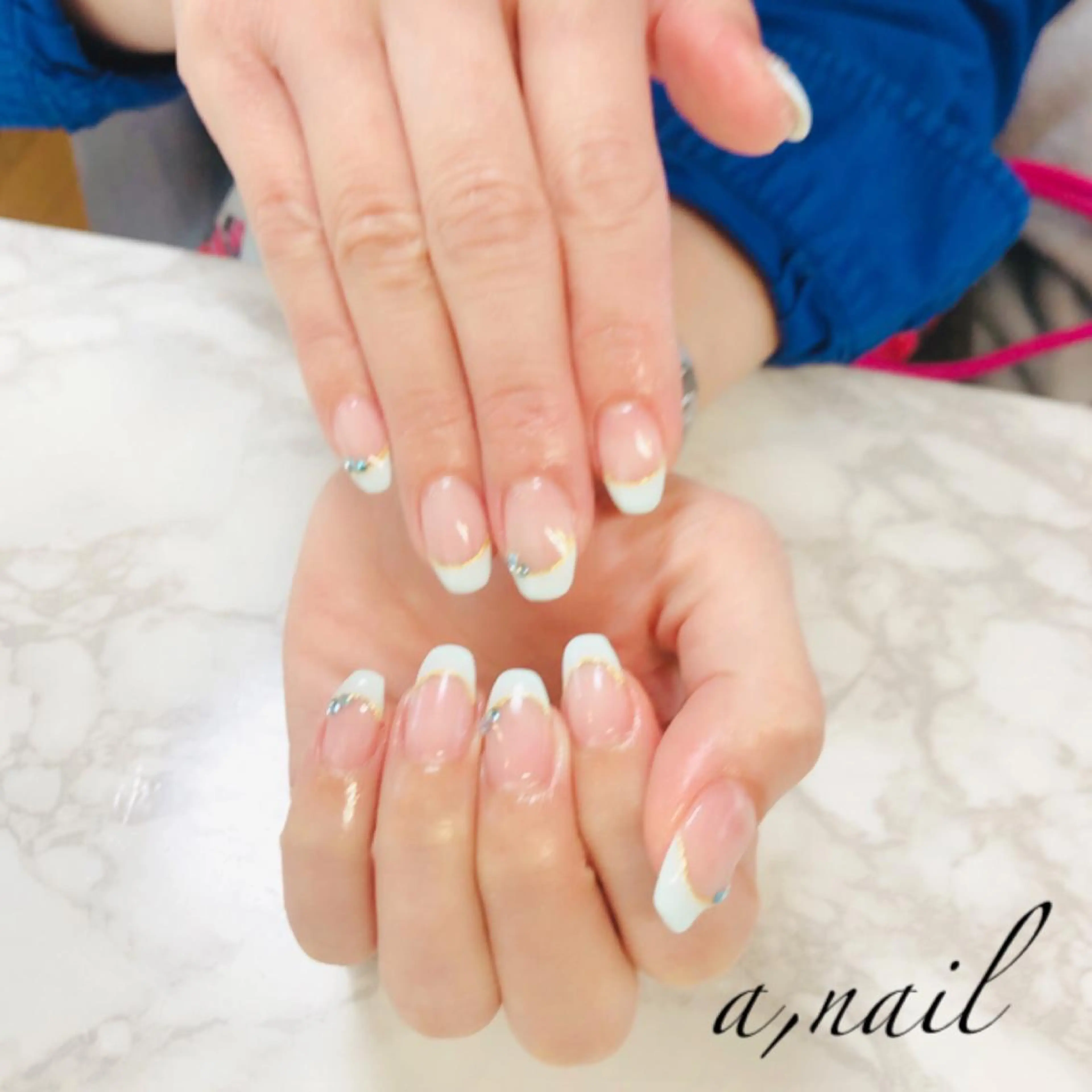 ネイル フットネイル フレンチネイル ジェルネイル グラデーション ラメ(グリッター) ハンドネイル ネイルサロン エーネイルのネイルデザイン