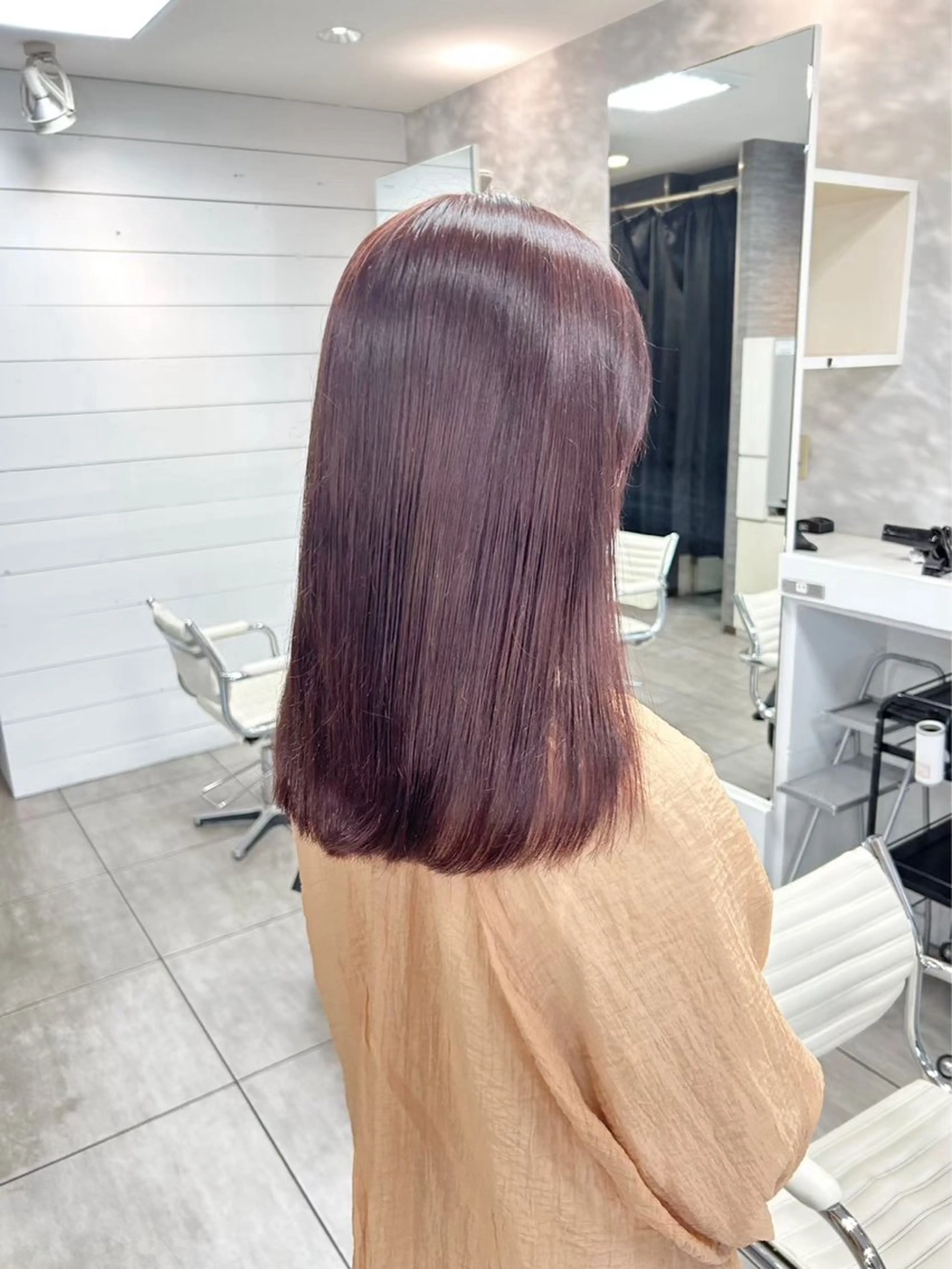 セミロング 縮毛矯正✖髪質改善 仁木伸明のヘアスタイル