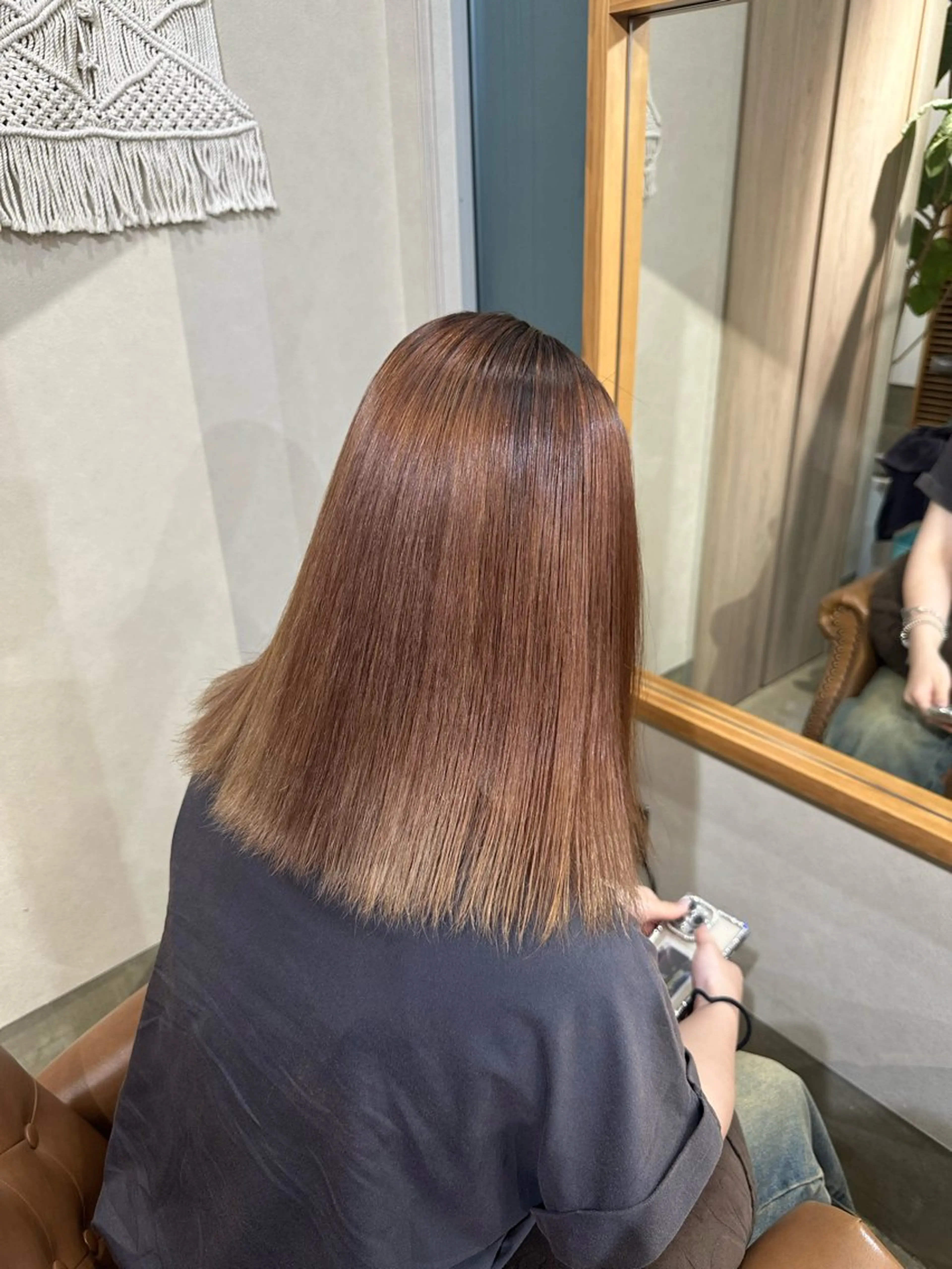 ミディアム 縮毛矯正 大石 楓のヘアスタイル