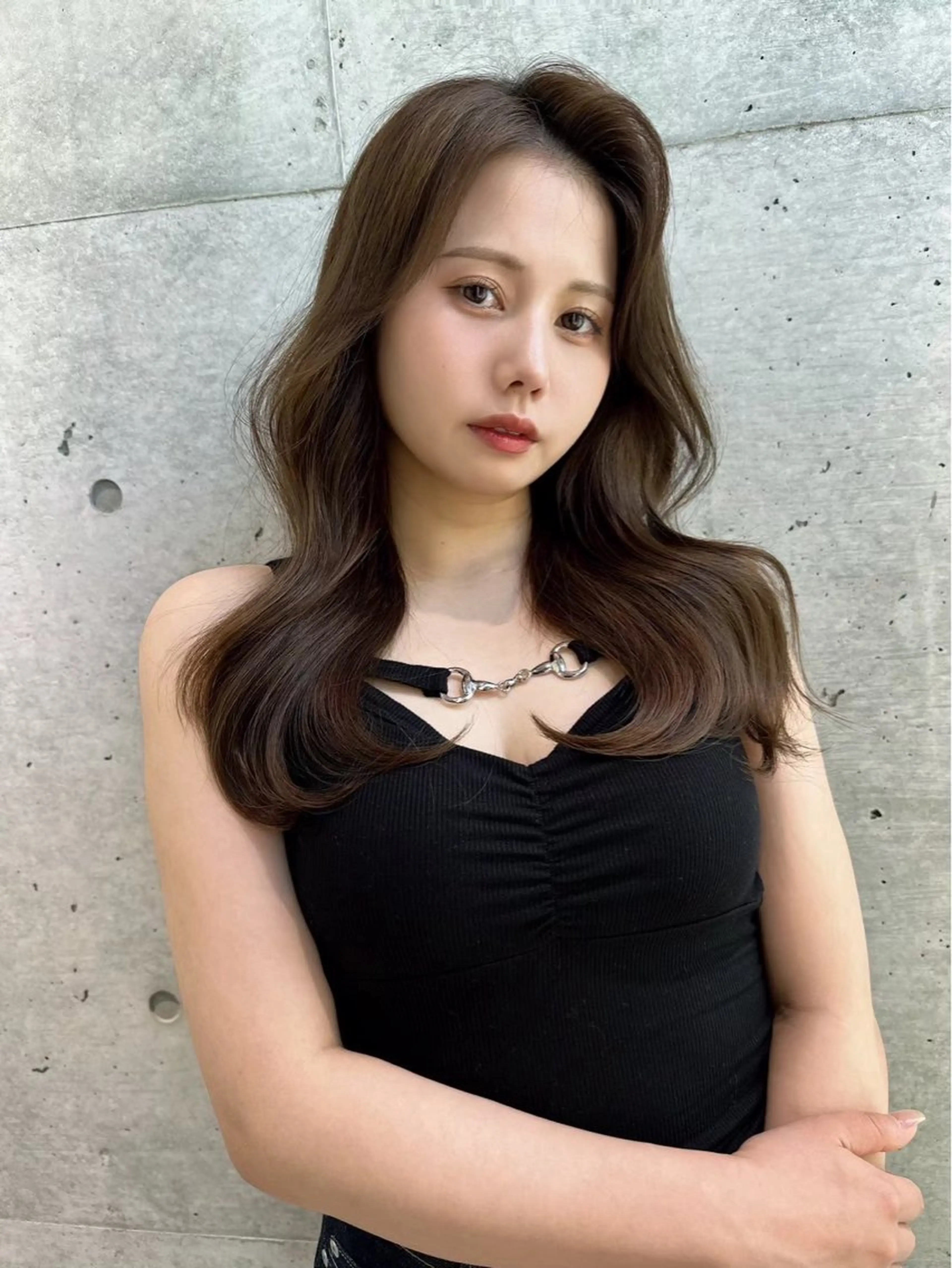 セミロング カラー セミロングレイヤー 透明感カラー グレージュ 韓国風ヘア レイヤーカット カット ヘアカラー トリートメント ✨レイヤー/韓国 /✨ヘア山下　遥のヘアスタイル