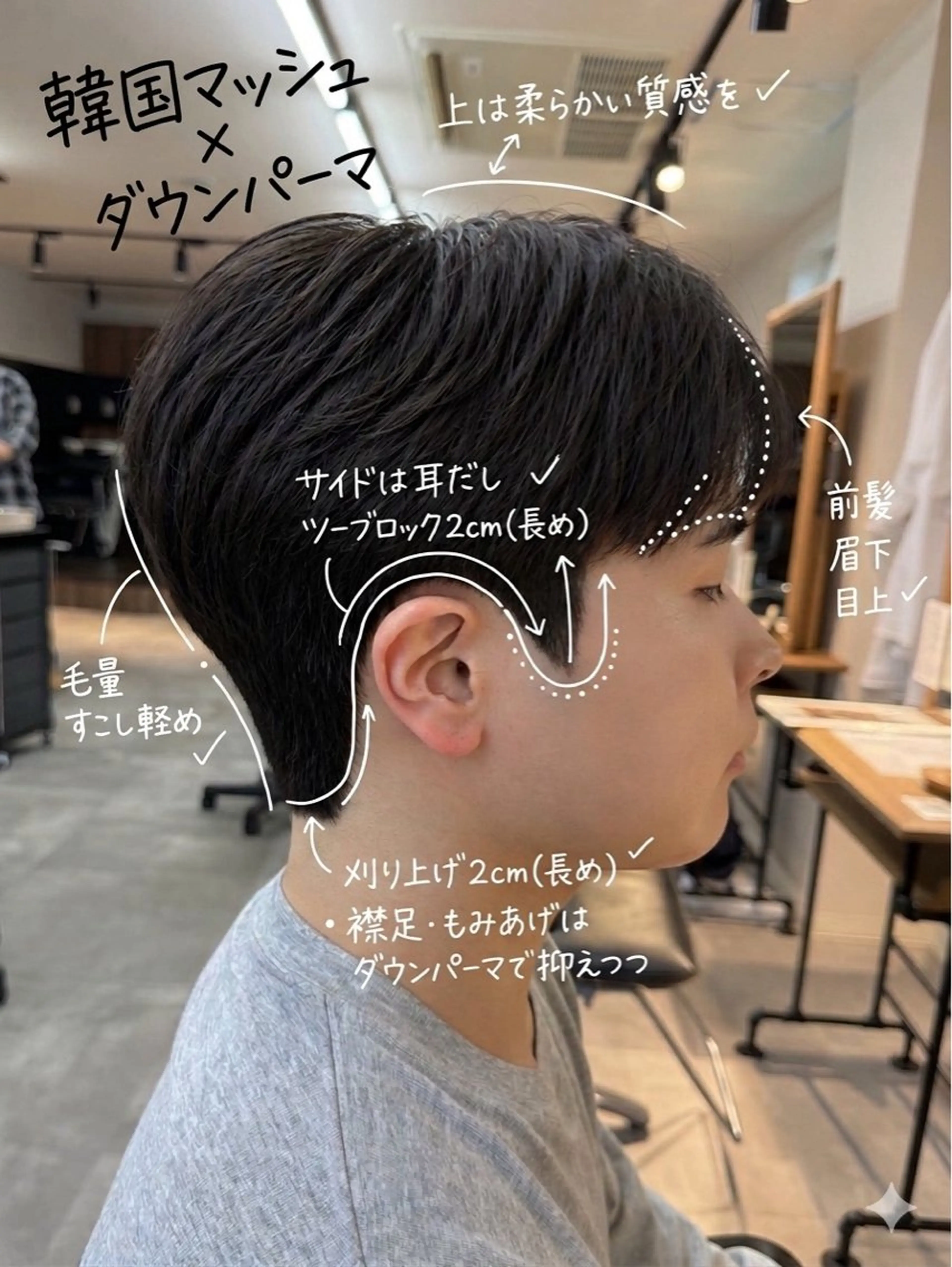 パーマ メンズ カット パーマ 韓国ヘア特化/ メンズパーマ/下田のヘアスタイル