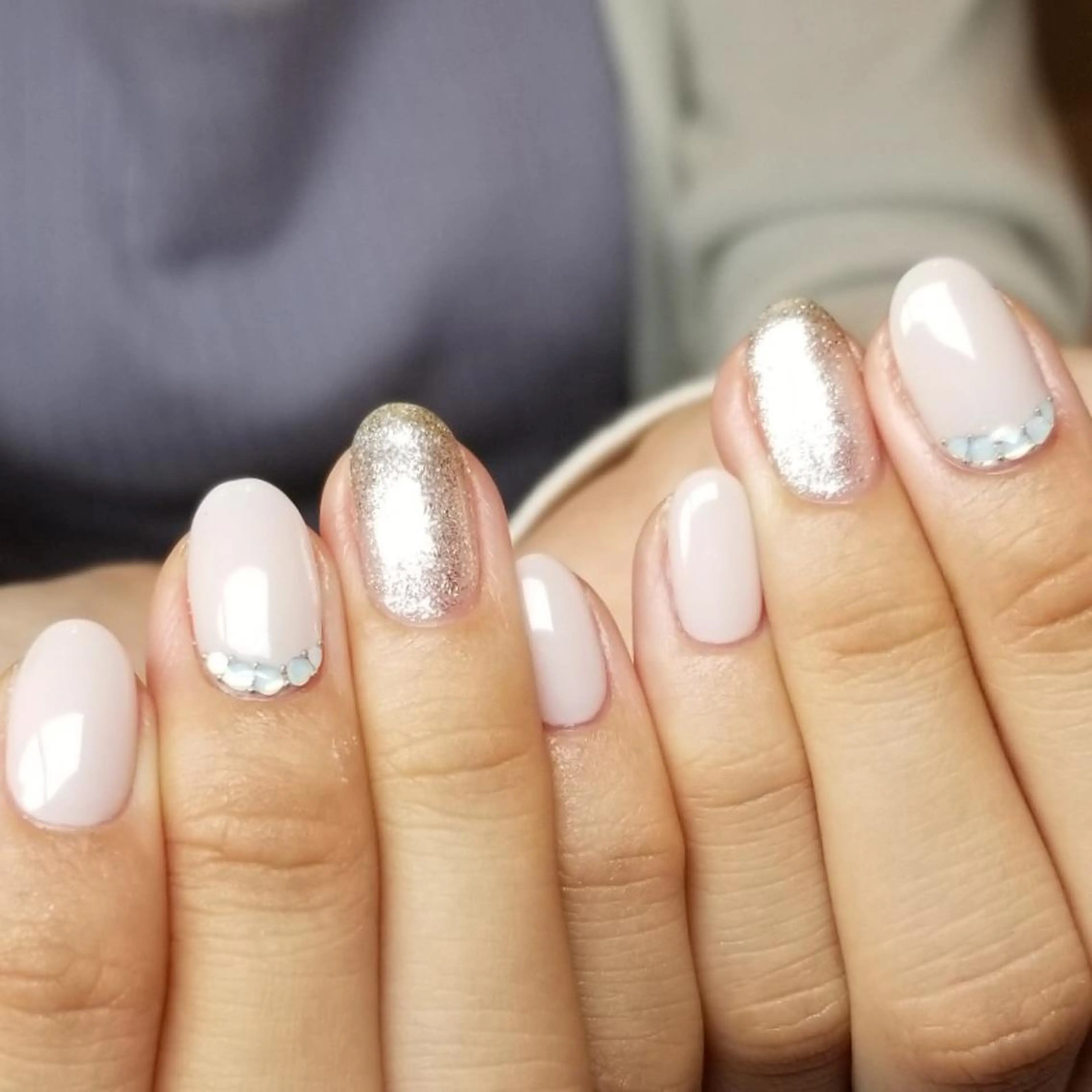 ネイル ラメ(グリッター) オフィスネイル ピンク シンプルネイル NailSalon  N.中目黒のネイルデザイン