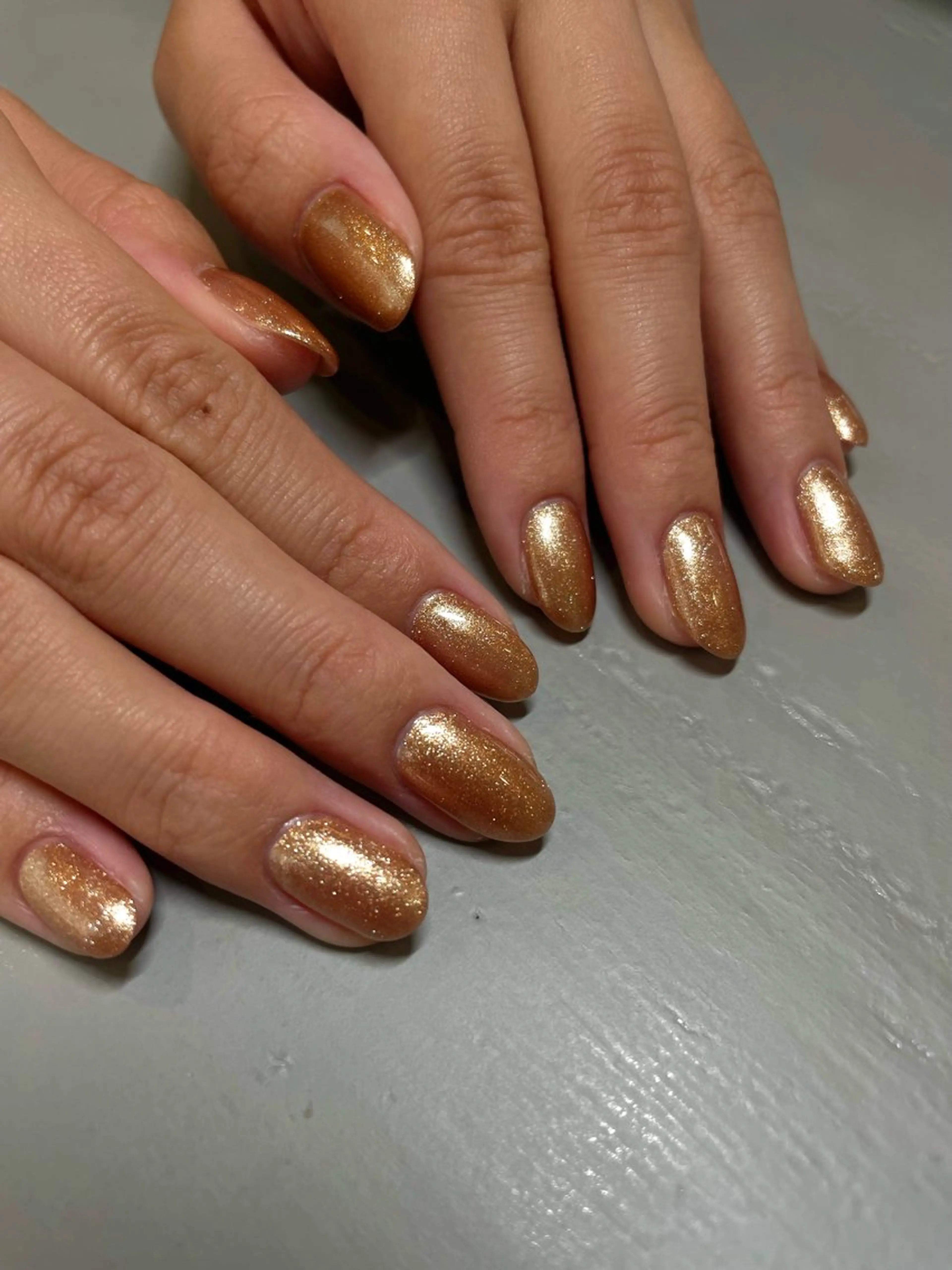 ネイル ラメ(グリッター) オレンジ ハンドネイル the 25 Nail所属・tanaka 25nailのネイルデザイン