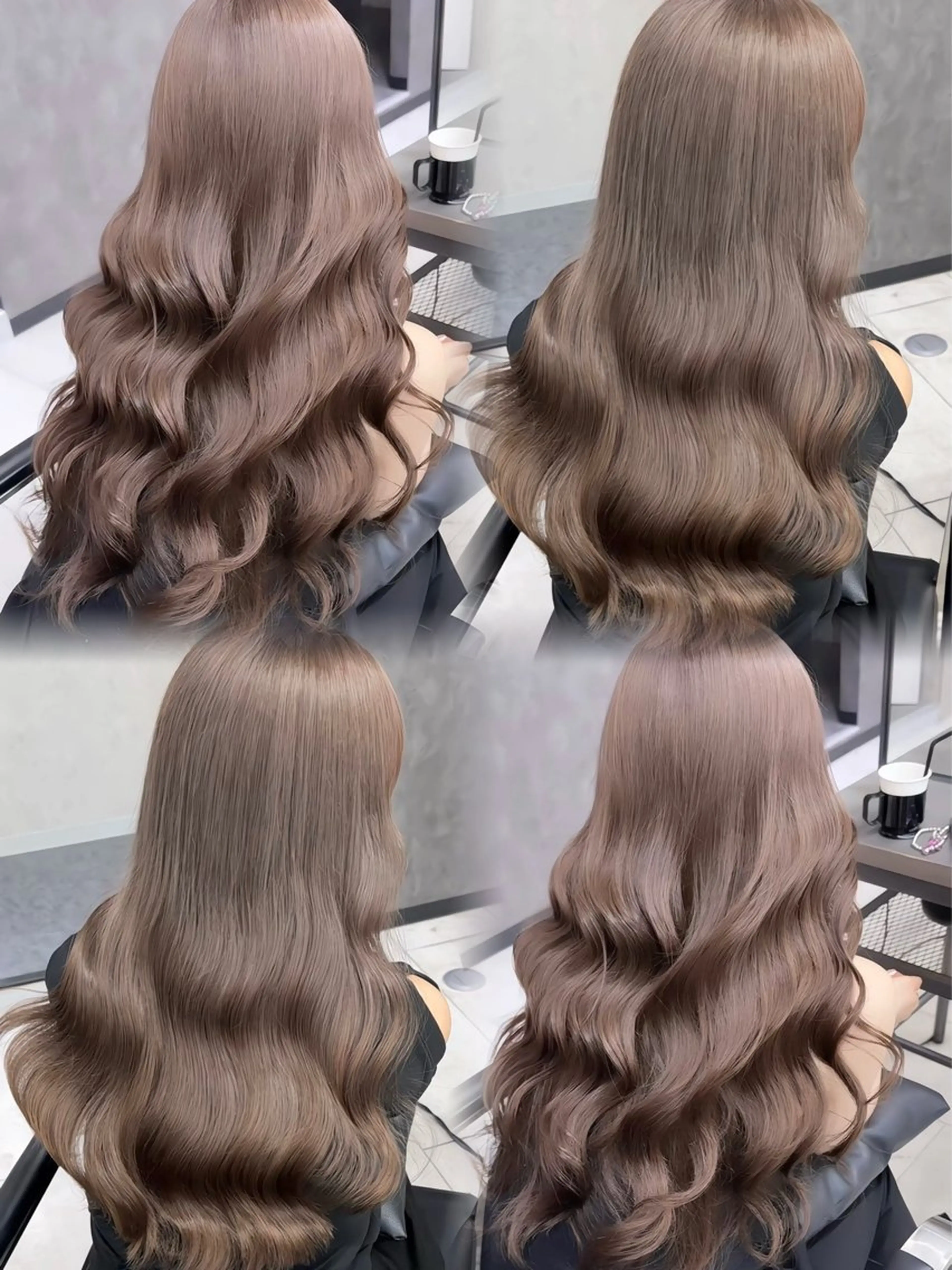 ロング カラー ミルクティー・ピンク 甘モテカラー/emaのヘアスタイル