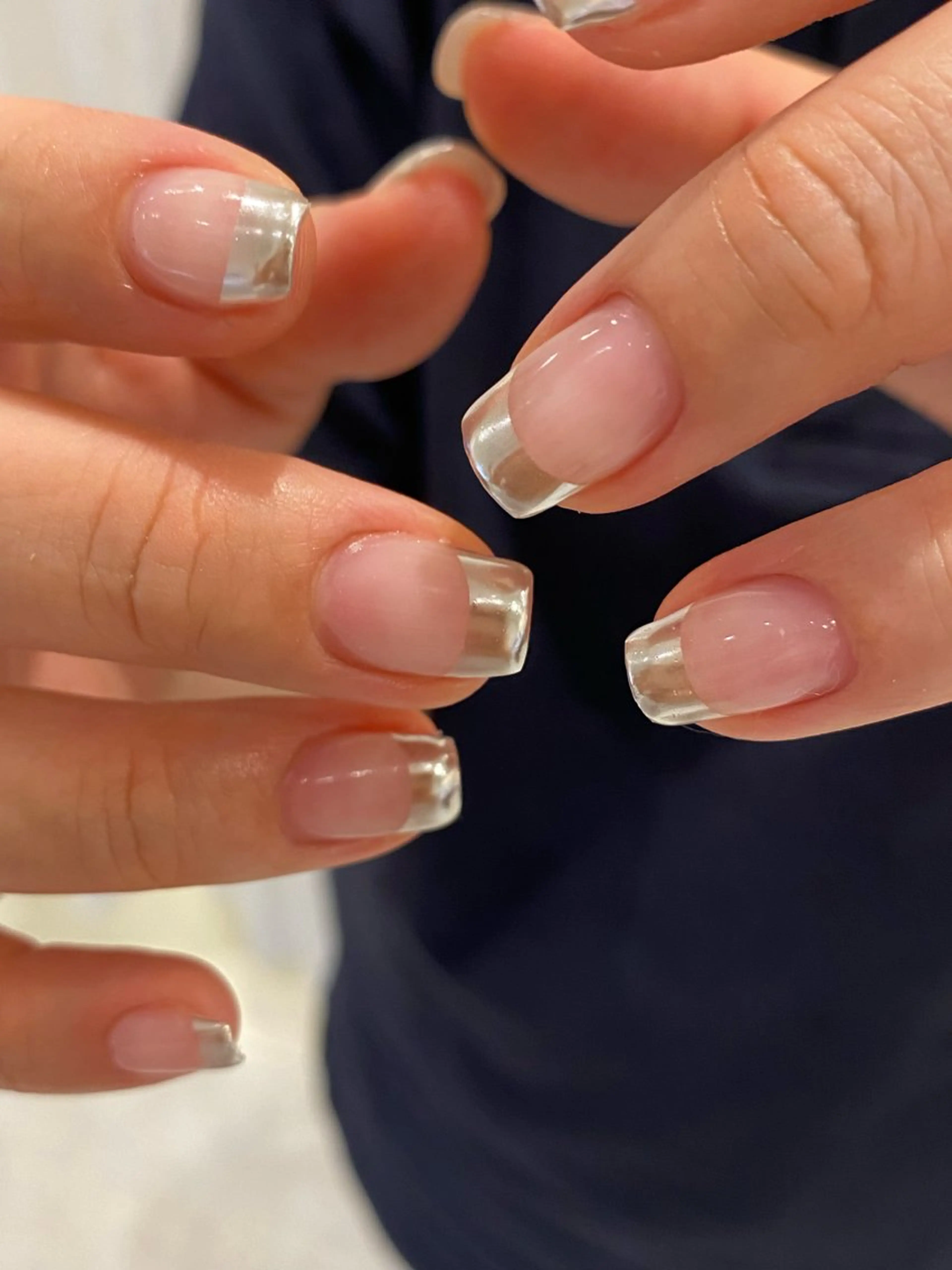ネイル フレンチネイル ミラーネイル ハンドネイル Ann nailのネイルデザイン