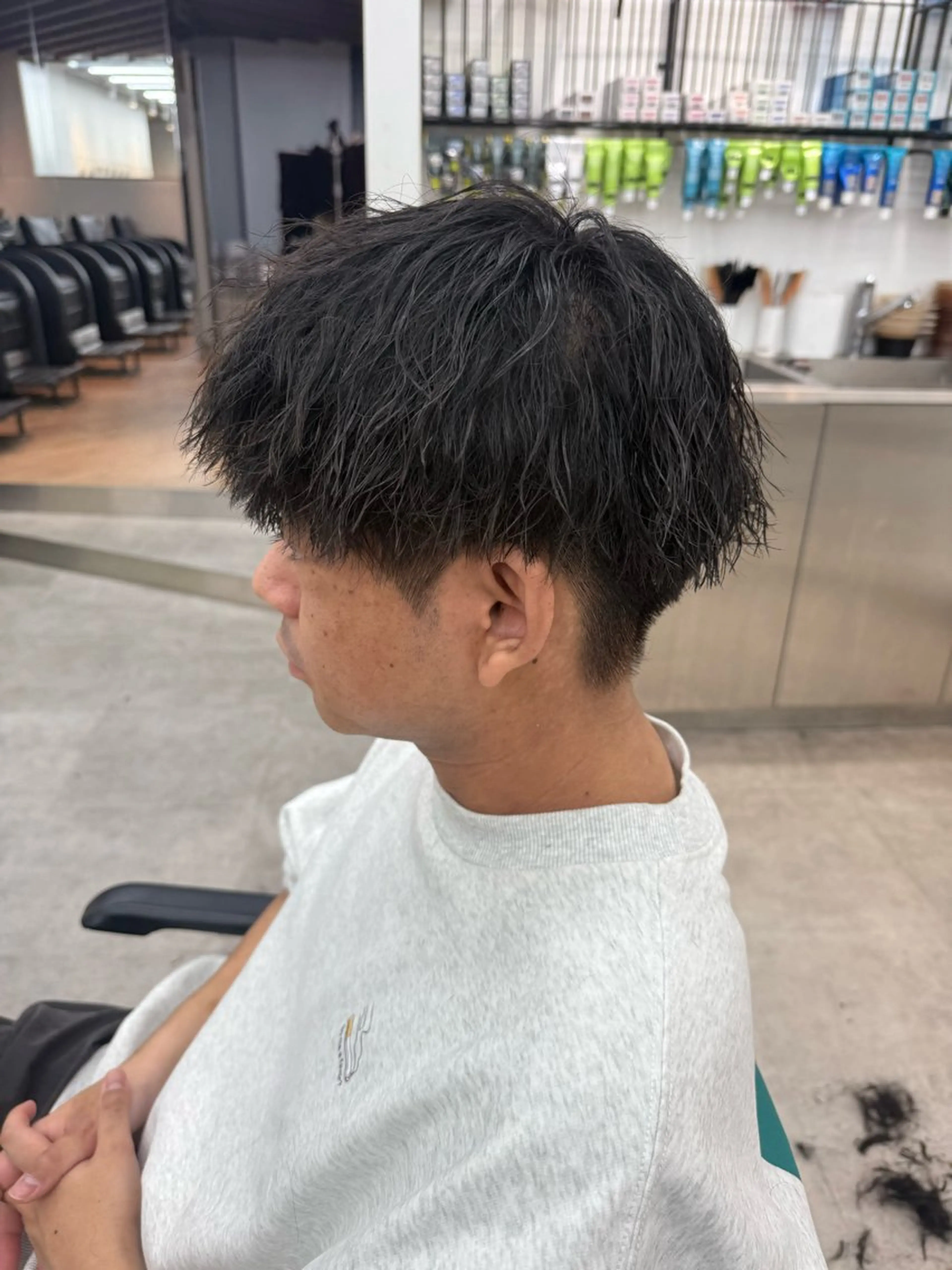 ショート カラー パーマ メンズ キッズ 栄💗レイヤーカット ｜パーマ｜haruのヘアスタイル